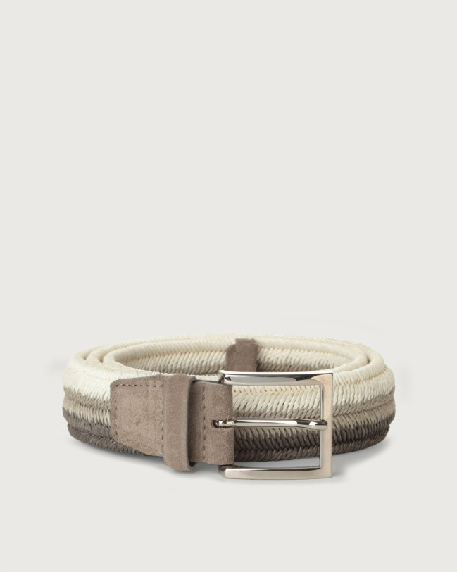 Orciani Rope Elast stretch linen belt 3,5 cm Brown