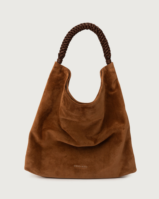 Orciani Todo Peach suede shoulder bag Leather Brown