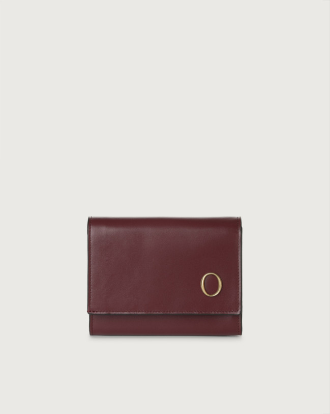 Orciani Liberty calf leather wallet with RFID protection Leather Bordeaux