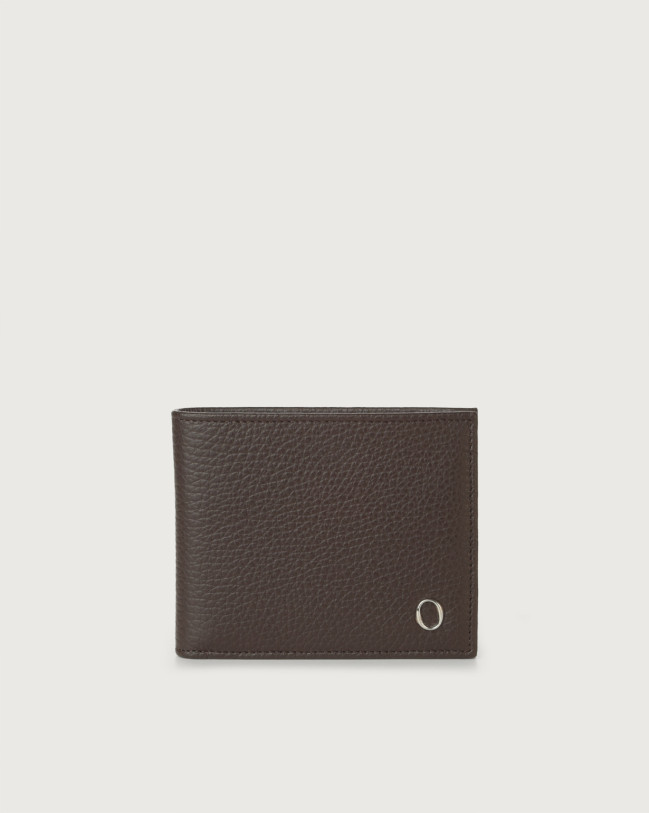 Orciani Micron leather wallet Grained leather Ebony