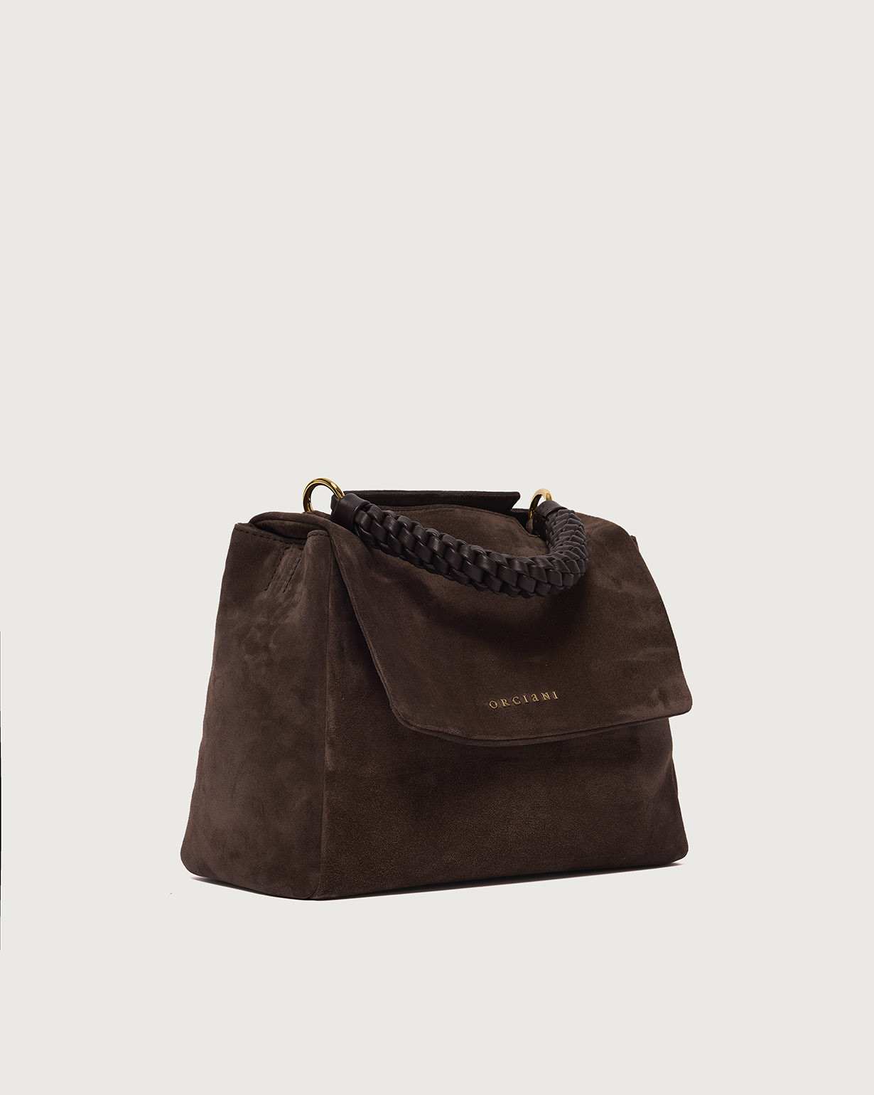 ヤン・ドゥイッチ エコールヴァローナ ORCIANI Sveva Peach Small suede leather handbag with strap