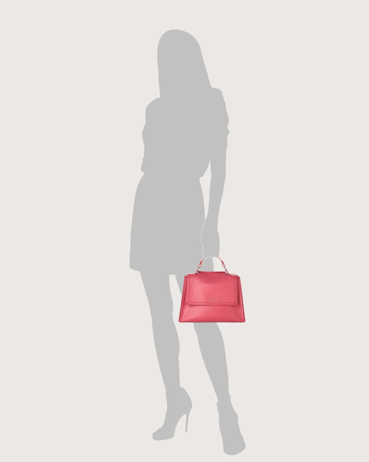 ORCIANI Sveva Premium Small leather handbag with strap. , color pink