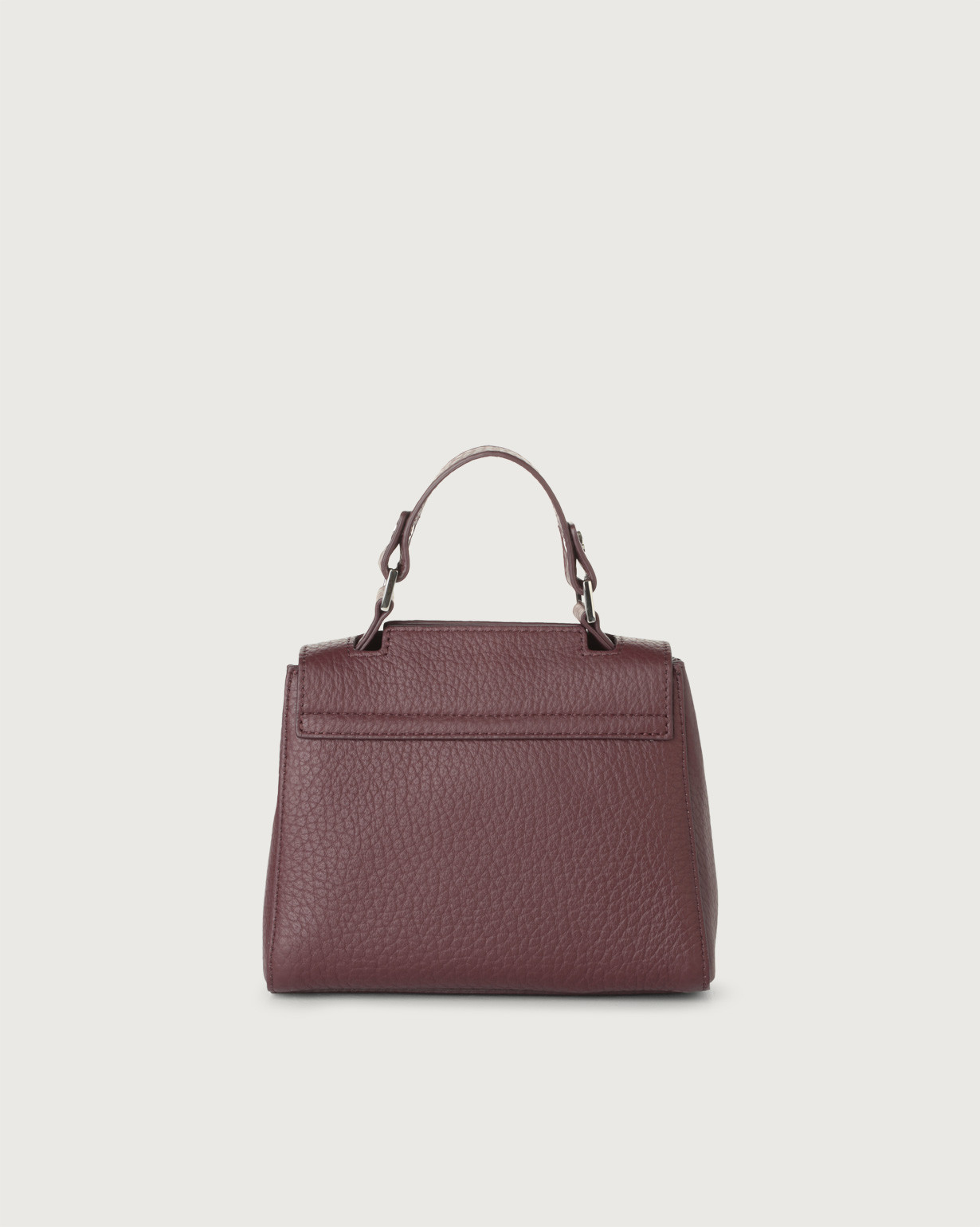 ORCIANI Sveva Soft Mini leather handbag with shoulder strap. color Bordeaux