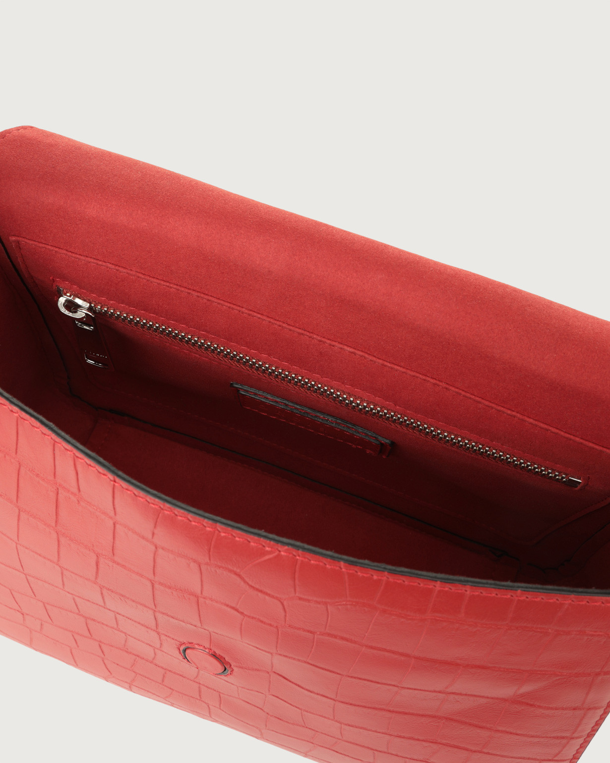 ORCIANI Soho Grace croc-effect leather baguette bag with