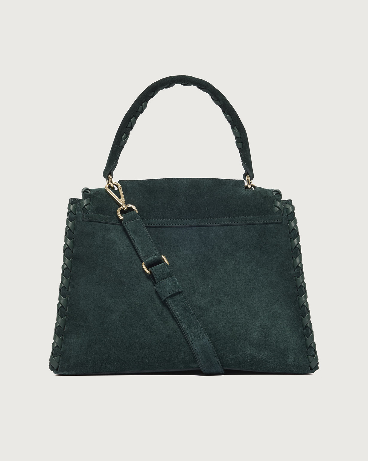 swain2100 ORCIANI Sveva Peach Cross Midi suede leather shoulder bag with
