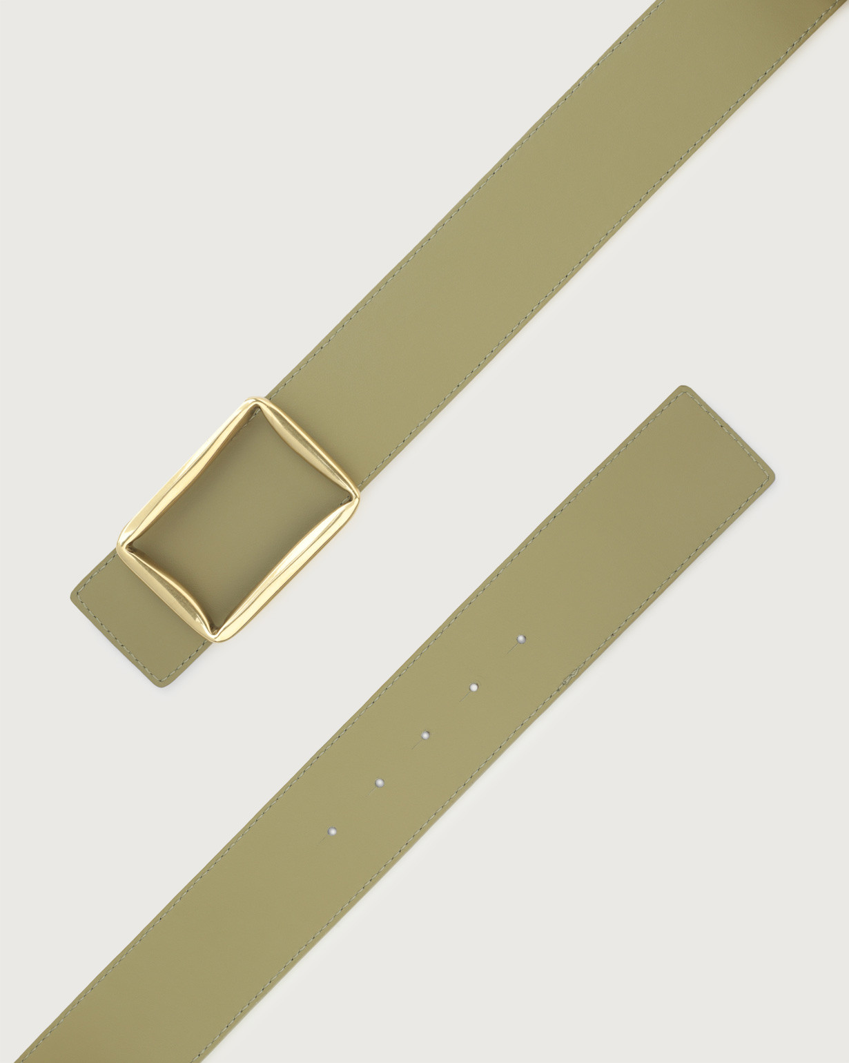その他 ANDFA BELT KHAKI ORCIANI Naif Double high waist suede and leather belt