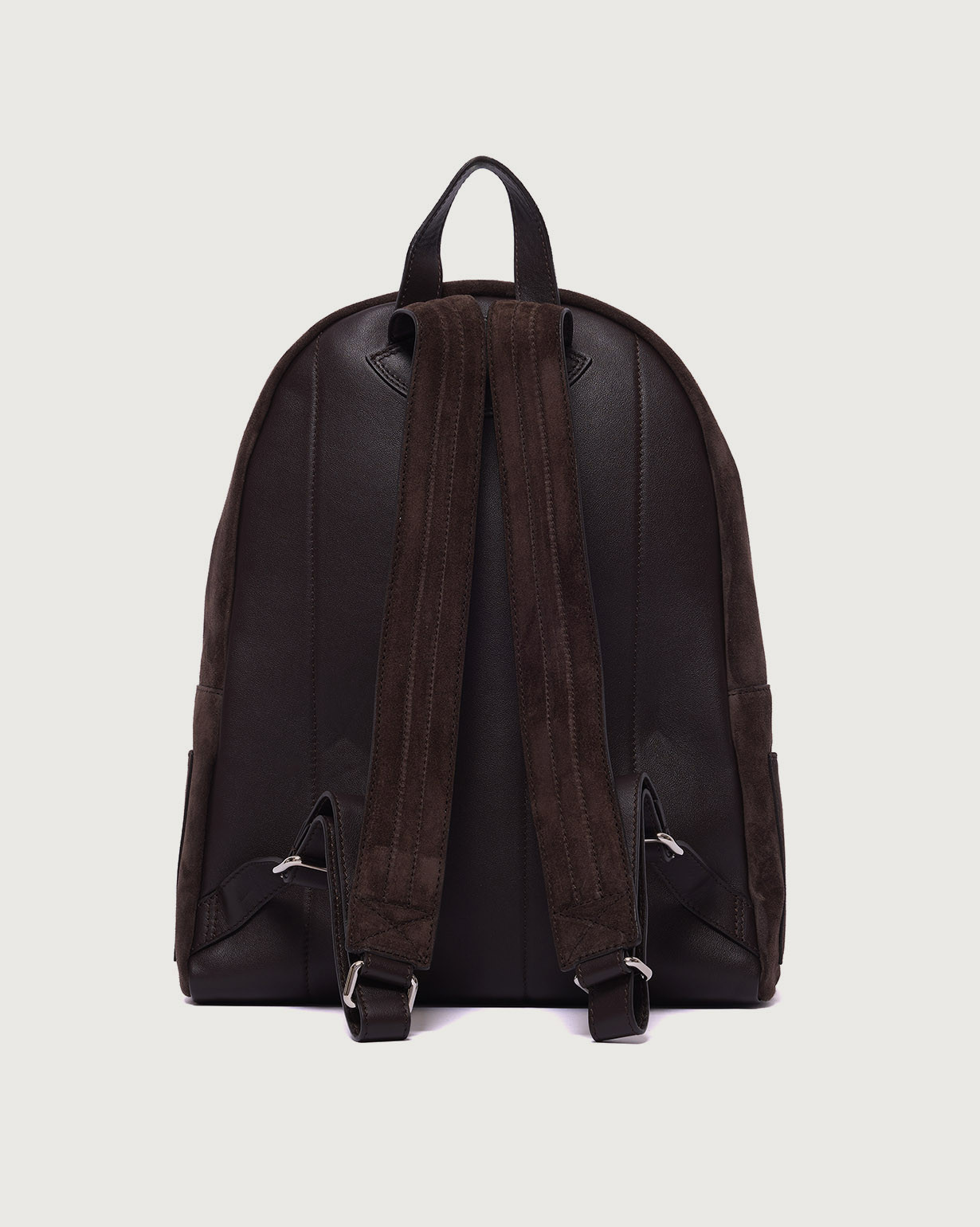 chocolate brown faux leather backpack Frye | Logan Featuring insulated bottle pockets XELA backpack in dark brown