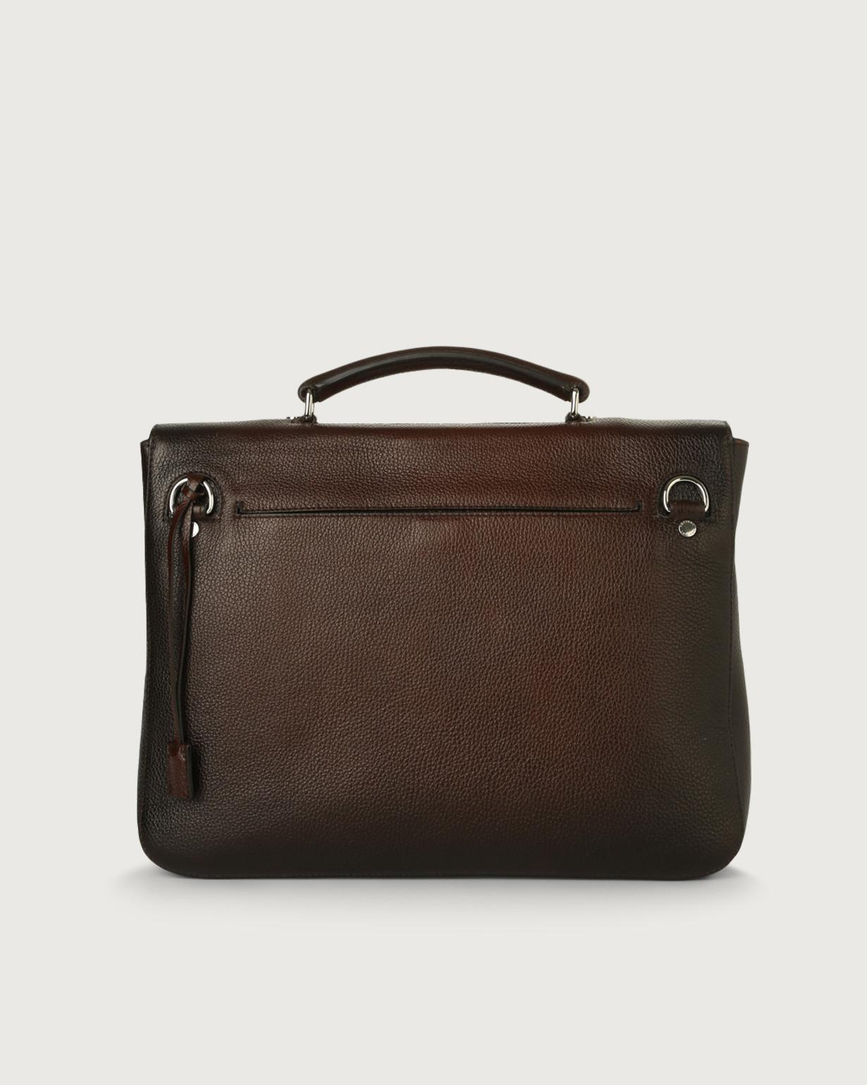 ORCIANI Micron Deep leather midi briefcase with strap. , color Brown