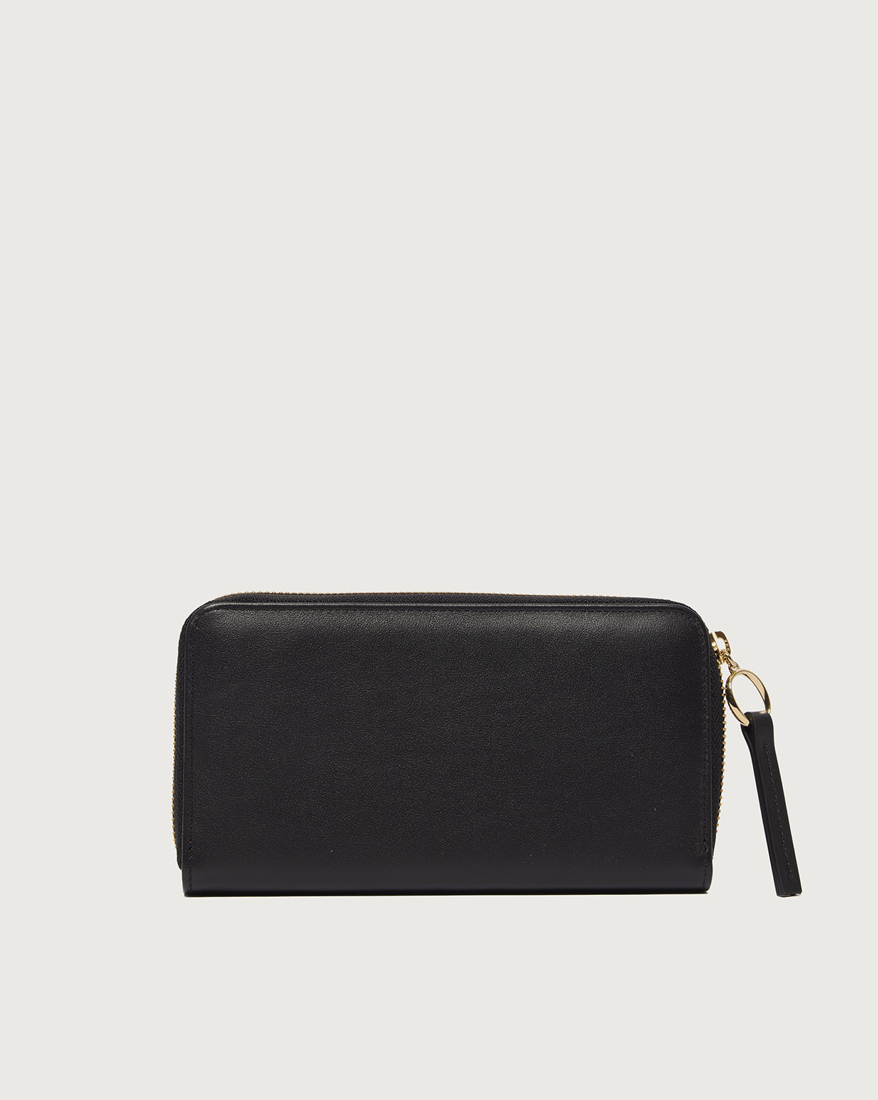 ORCIANI Zip around Boston large leather wallet. , color black