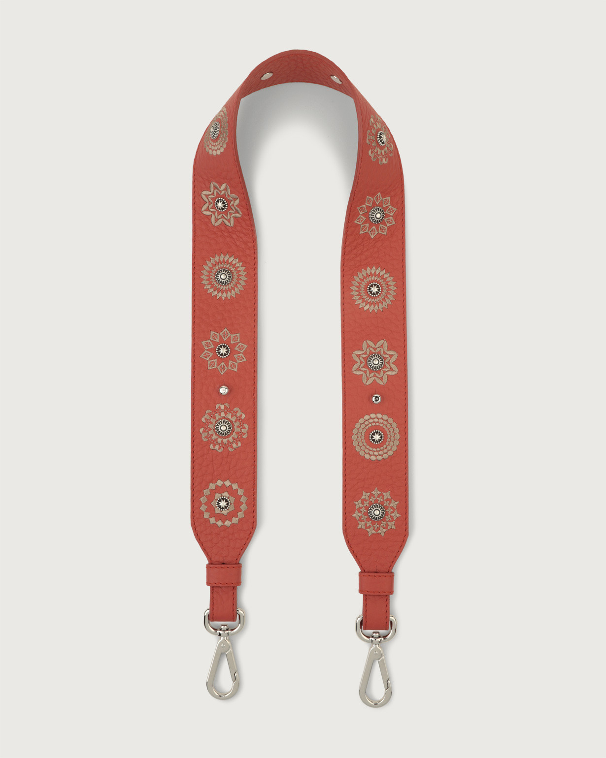ORCIANI. Soft embroidered leather strap. , color Brick