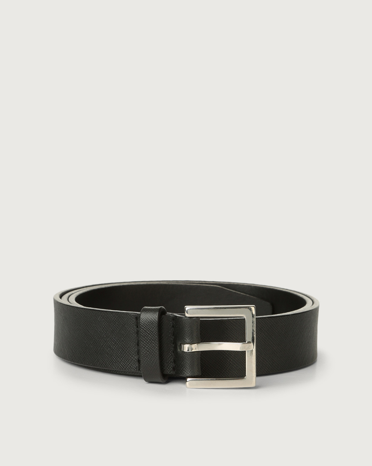 ORCIANI Basic Saffiano classic leather belt. , color Black