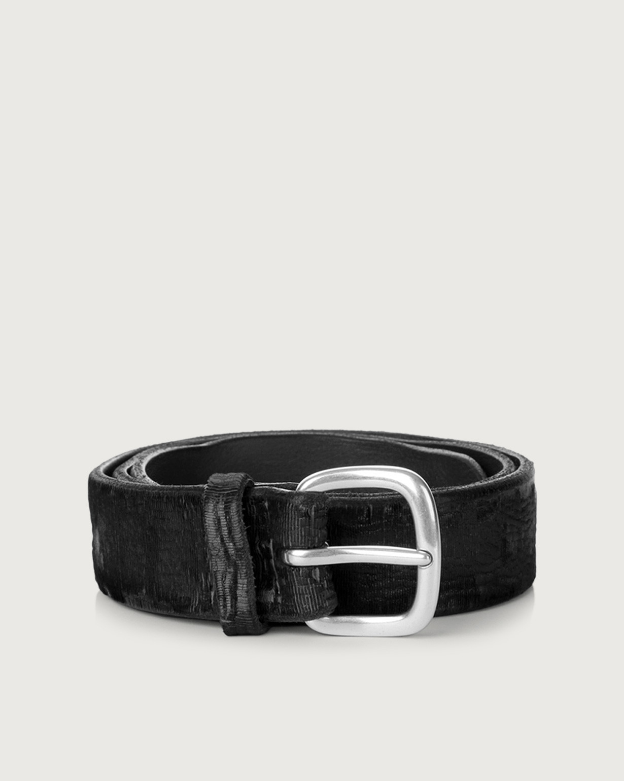 ORCIANI Cutting leather belt 3,5 cm. , color Black