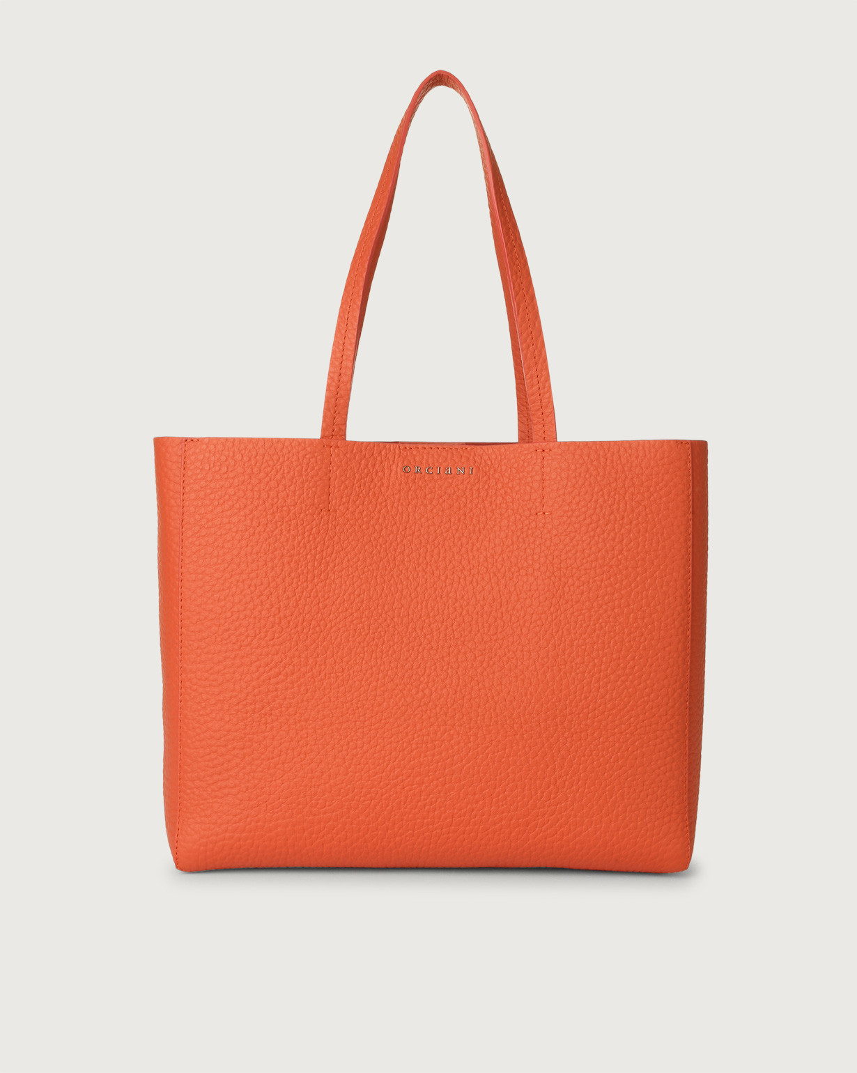 ORCIANI Le Sac Soft small leather tote bag. , color Coral