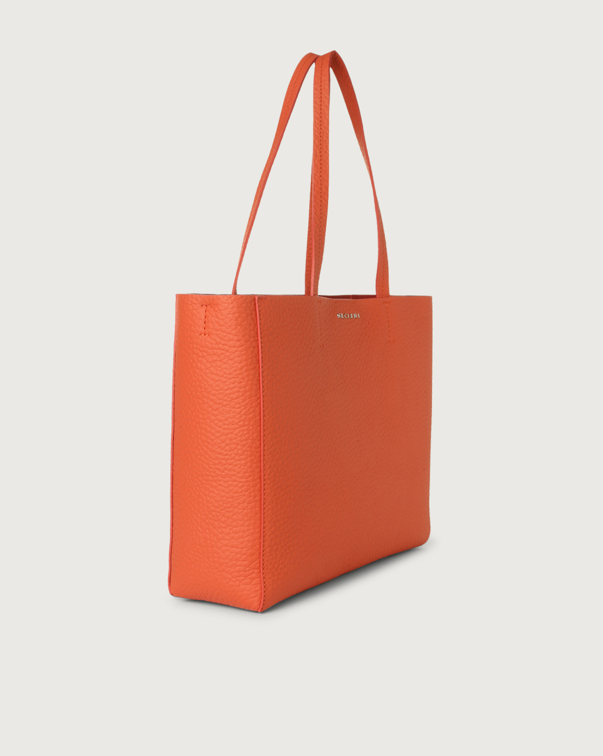 ORCIANI Le Sac Soft small leather tote bag. , color Coral