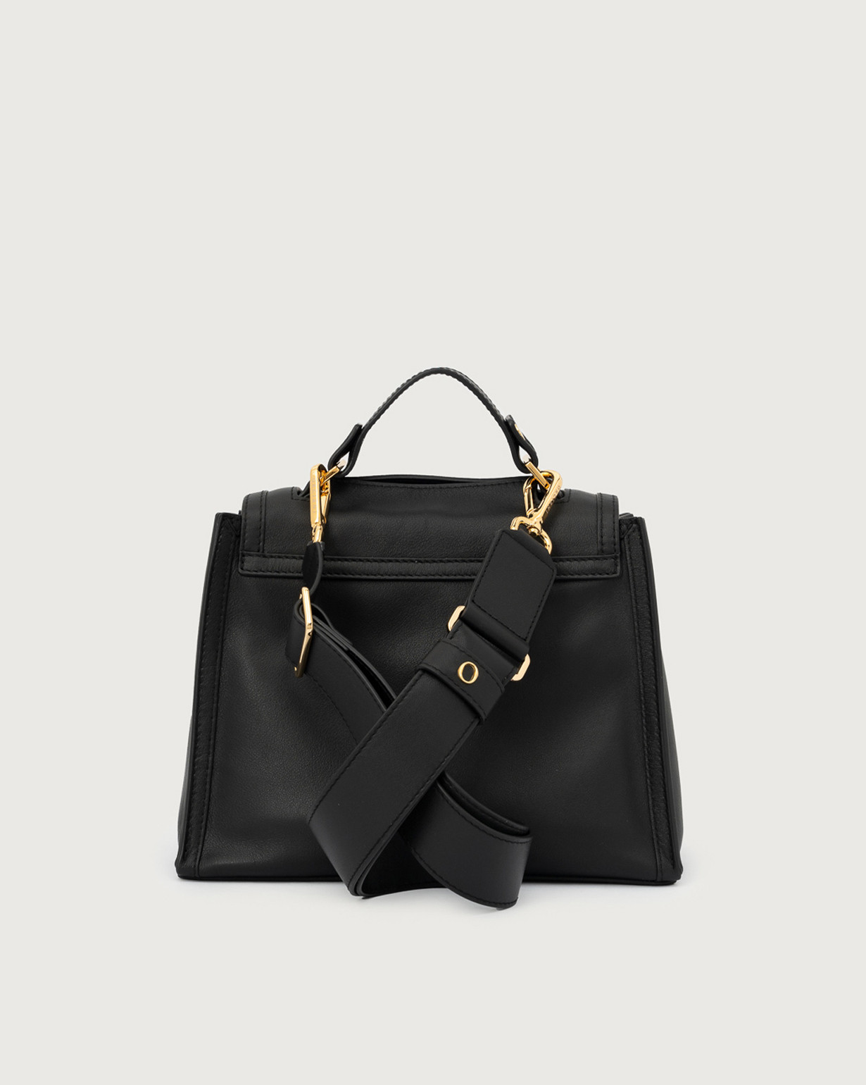 ORCIANI Sveva Nappa Small leather handbag with strap. , color black