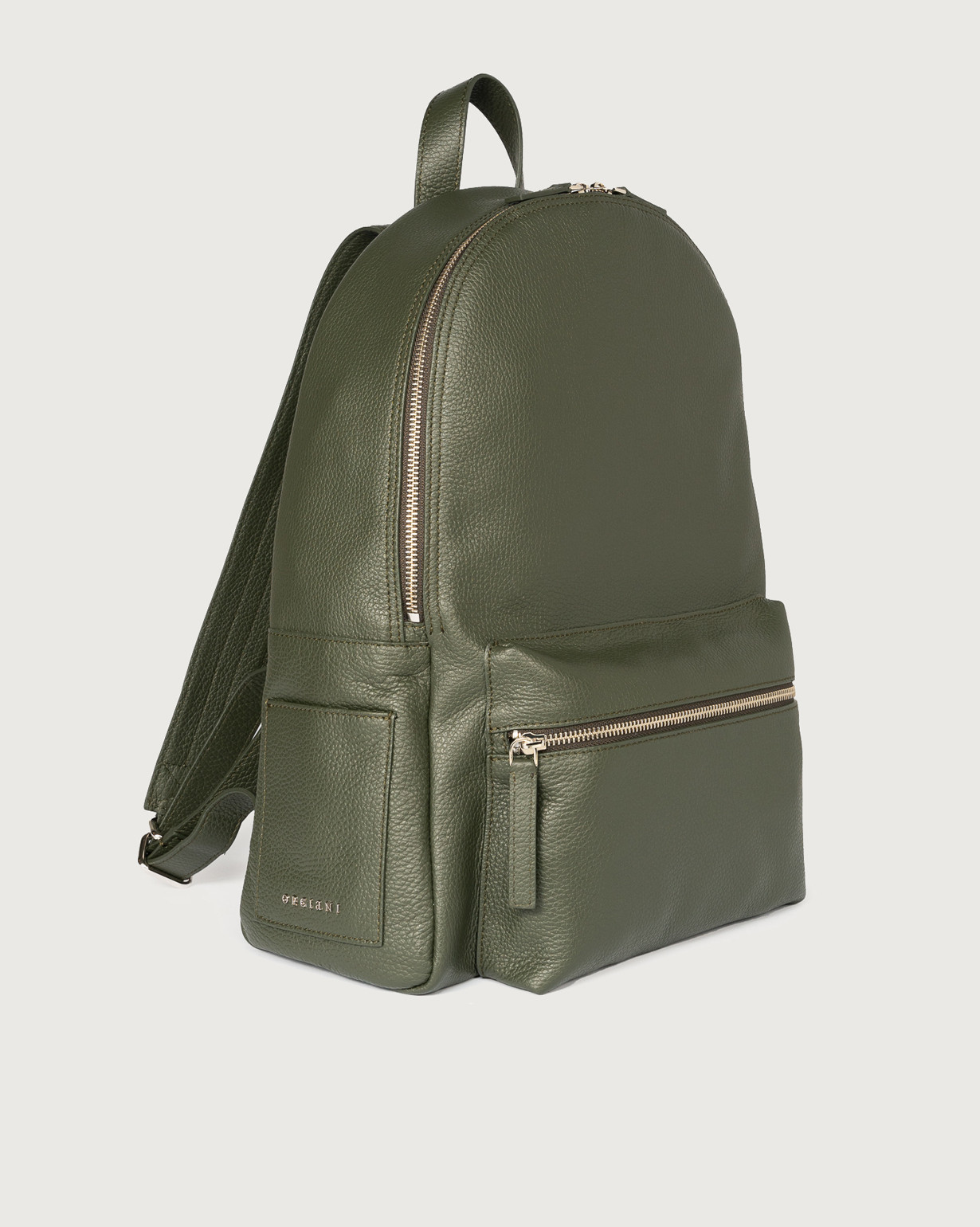 ORCIANI Laio Micron Leather Backpack. , color Olive green