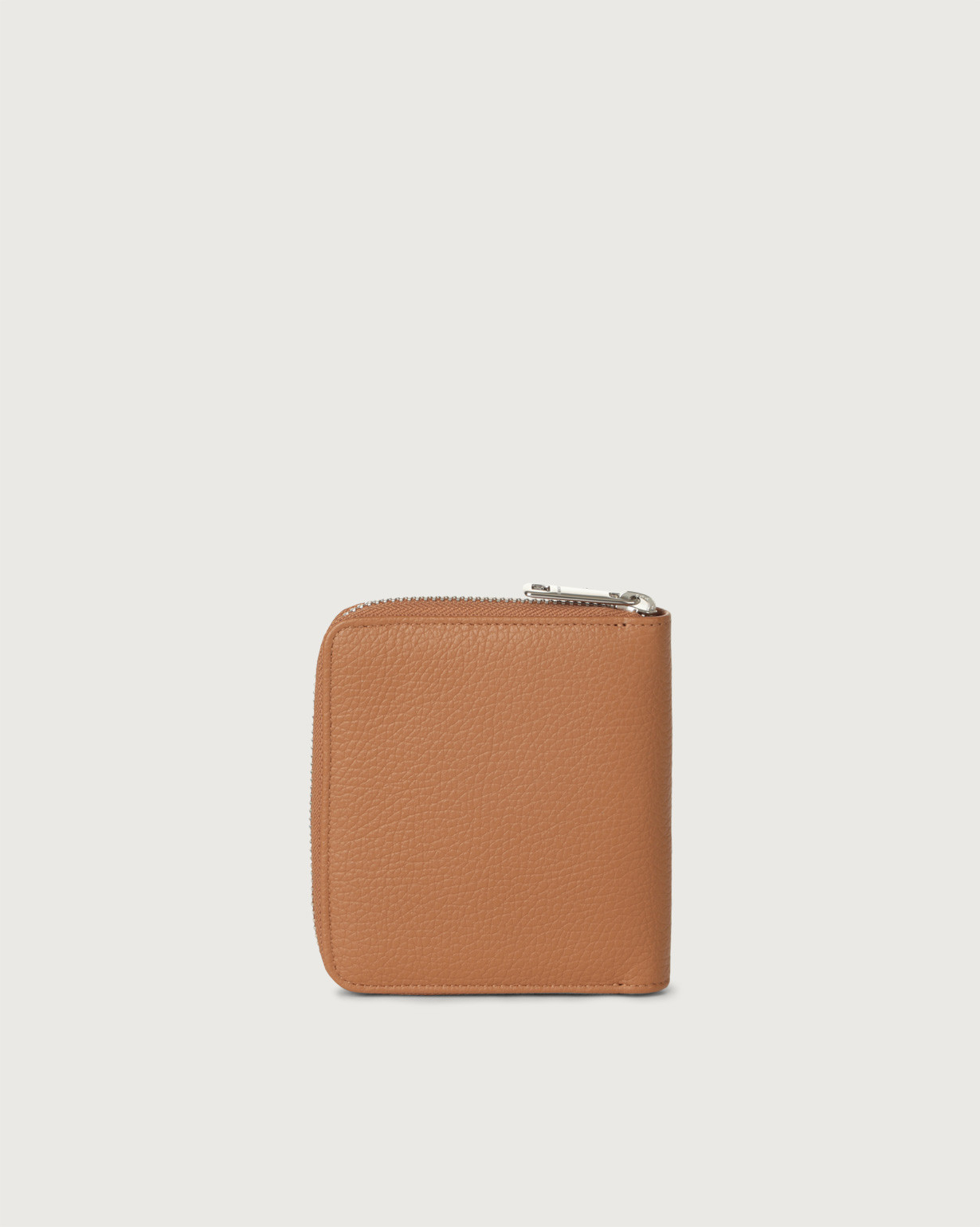 ORCIANI Micron small leather wallet with zip. , color Wood