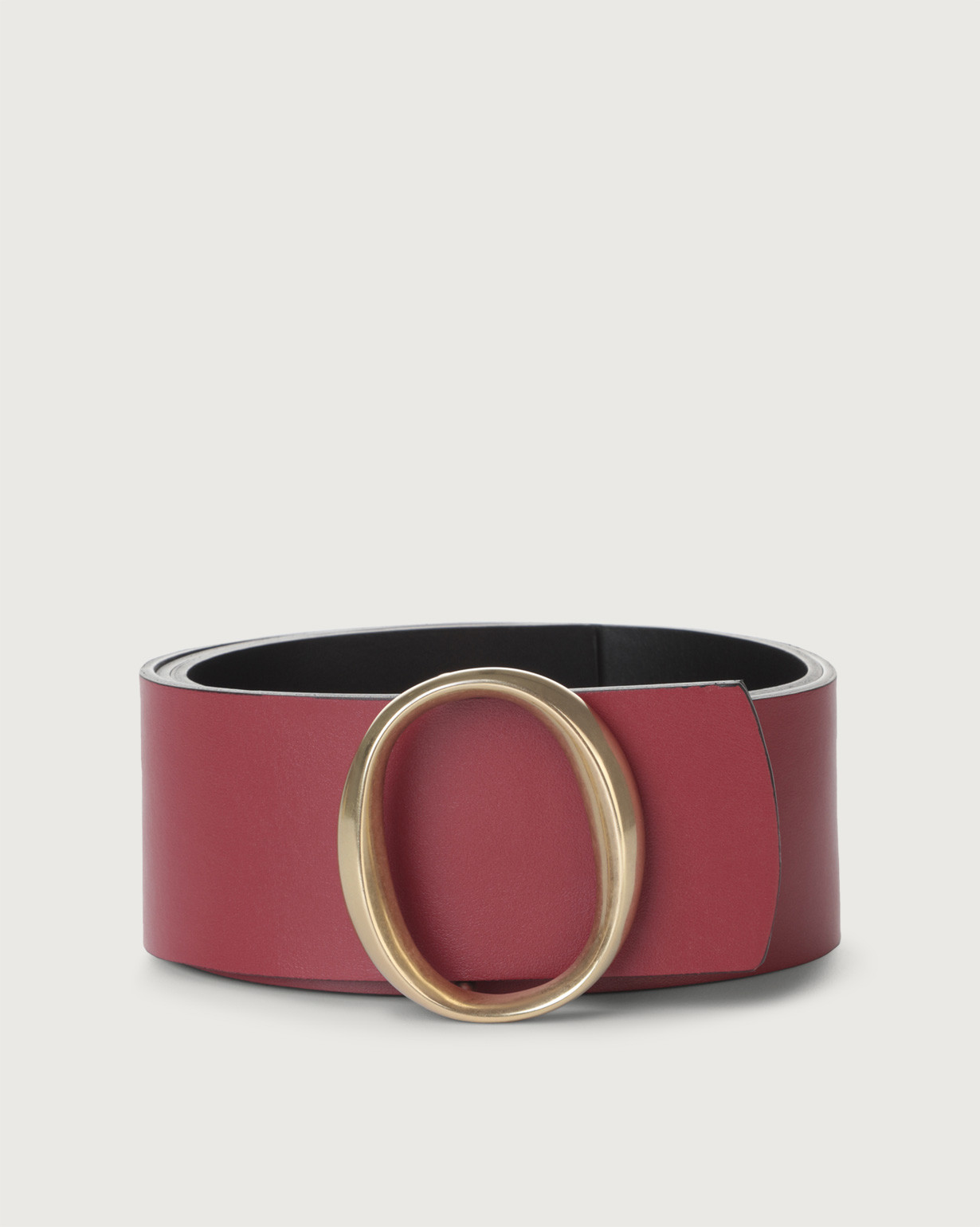 ORCIANI Liberty Double highwaist leather belt brass buckle. , color