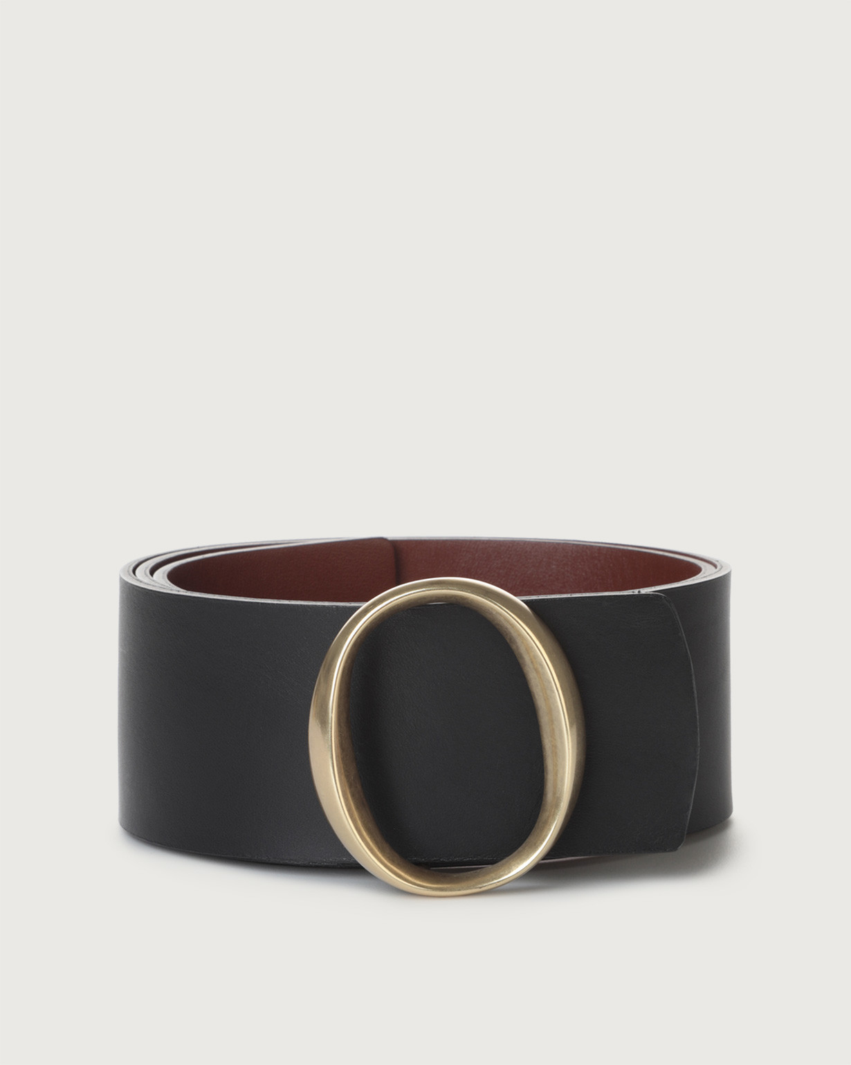 ORCIANI Liberty Double high-waist leather belt brass buckle ...