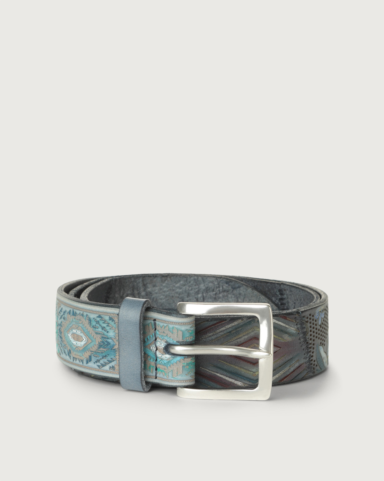 ORCIANI Patch Stain leather belt Unique 