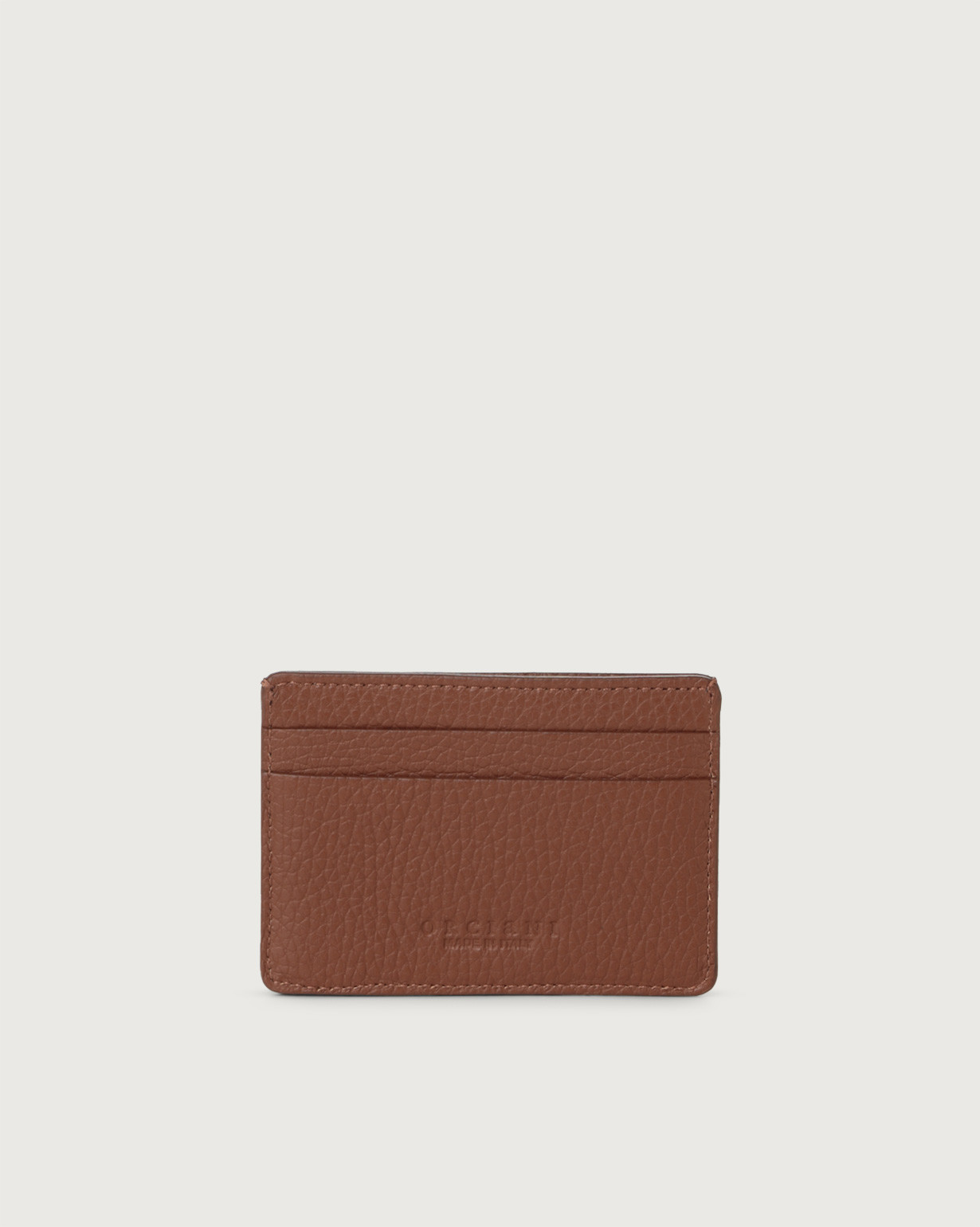 ORCIANI Micron leather Card Case. , color Cognac