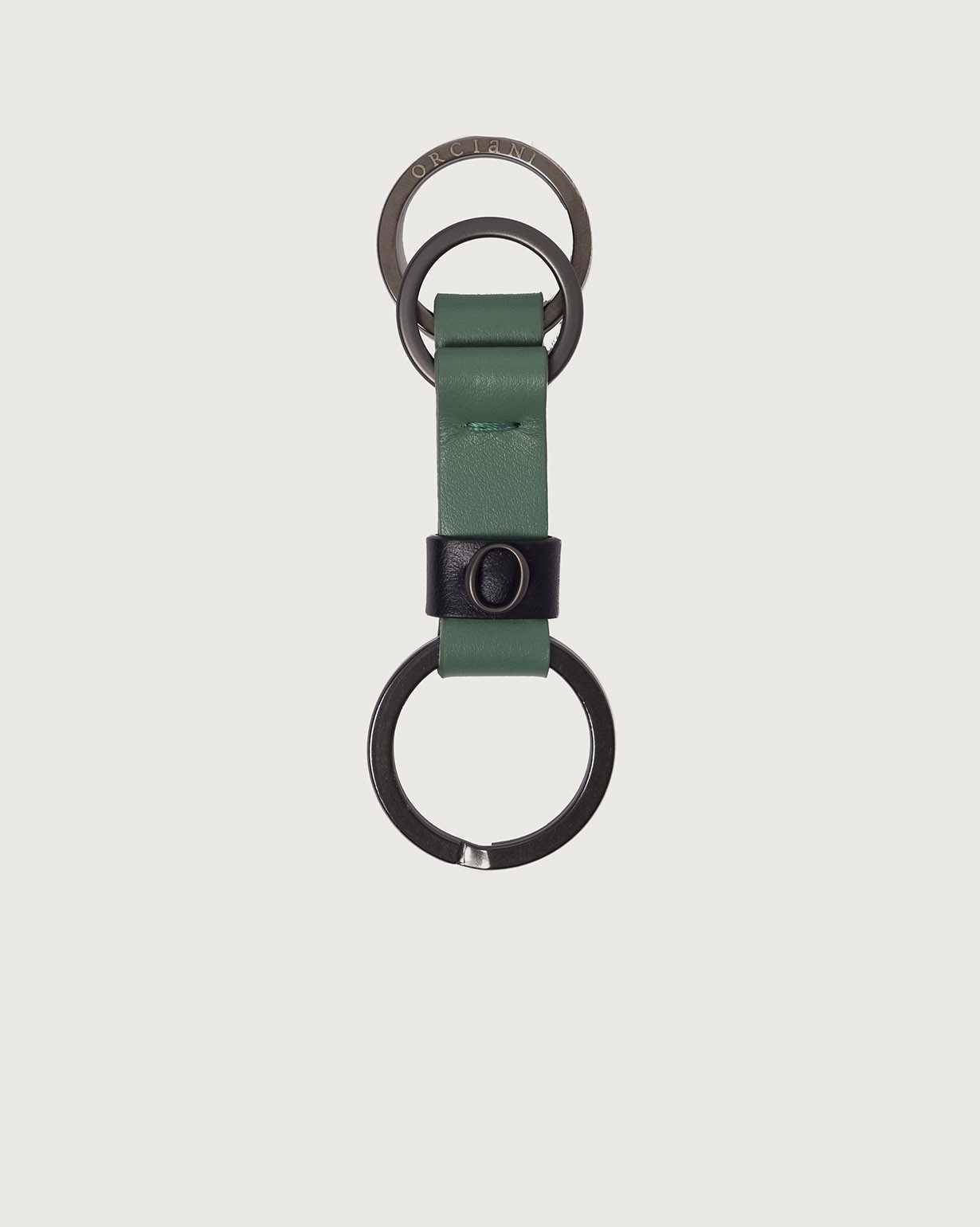 ORCIANI Spyder leather keyring. , color Green