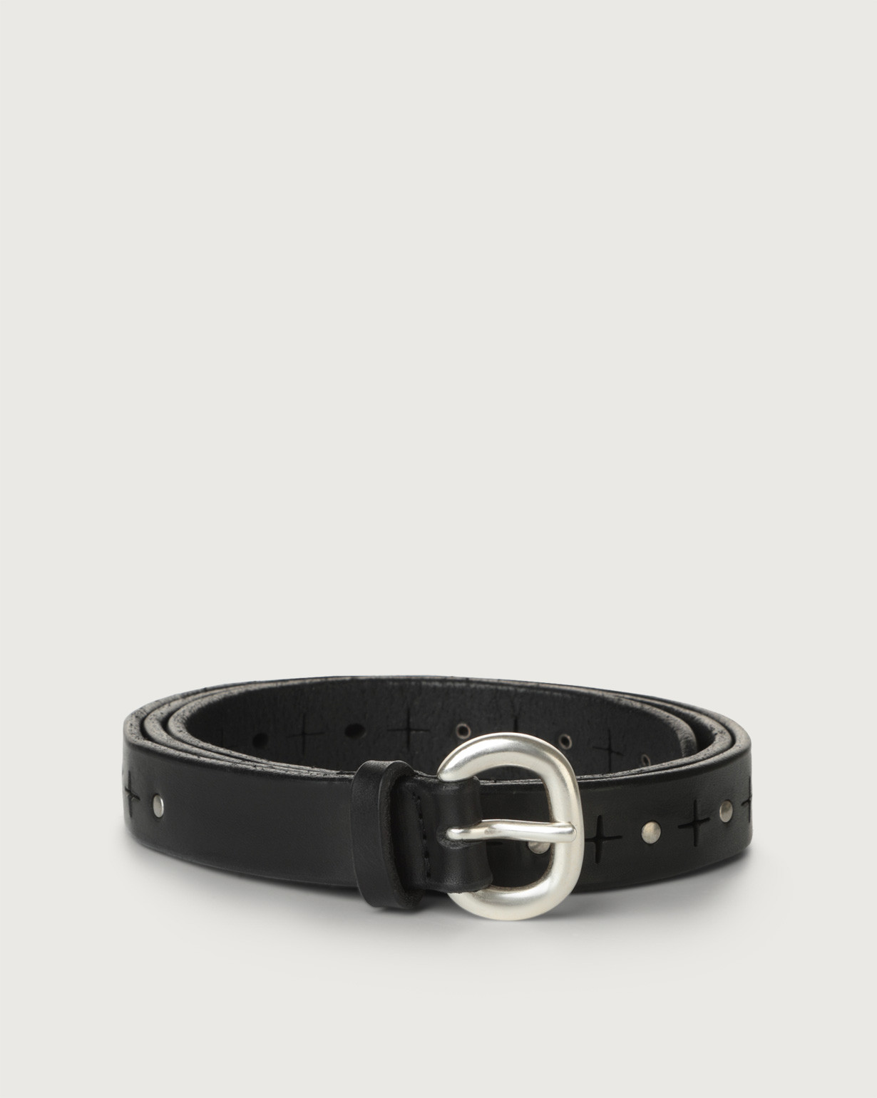 ORCIANI Bull Soft leather belt 2,2 cm. , color Black