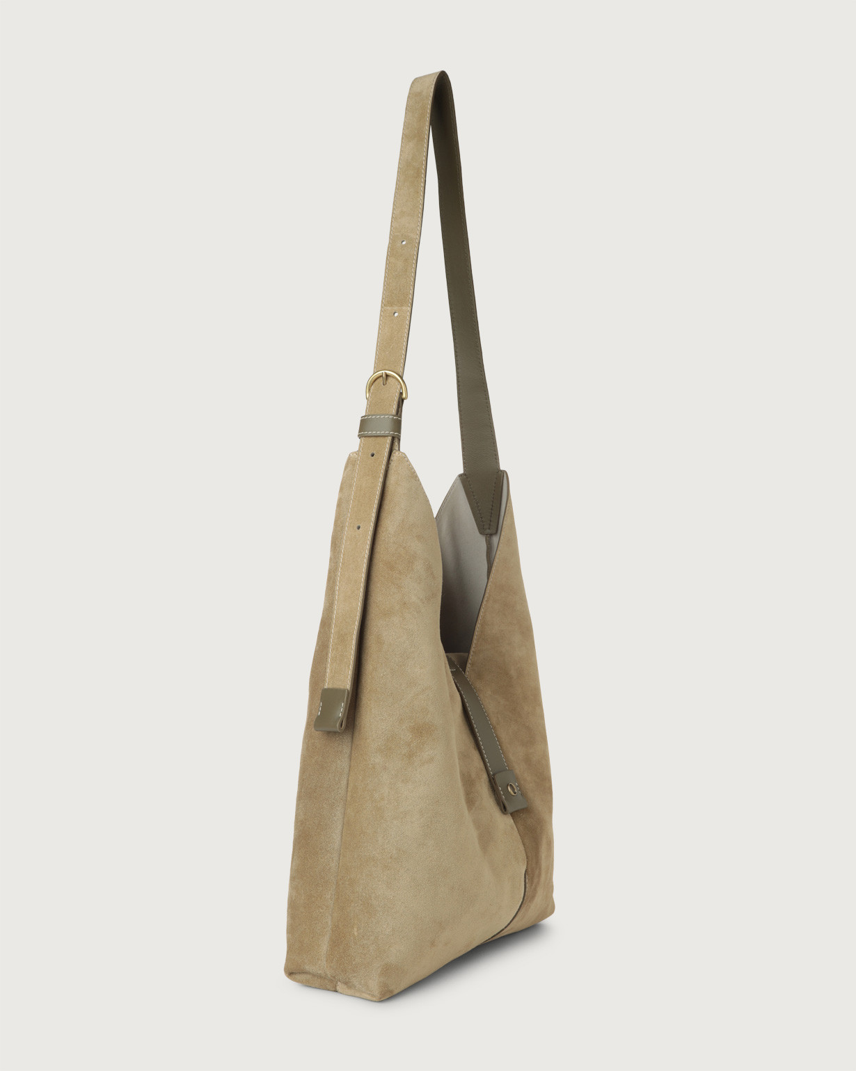 ORCIANI Vita Naif White suede crossbody bag color Military