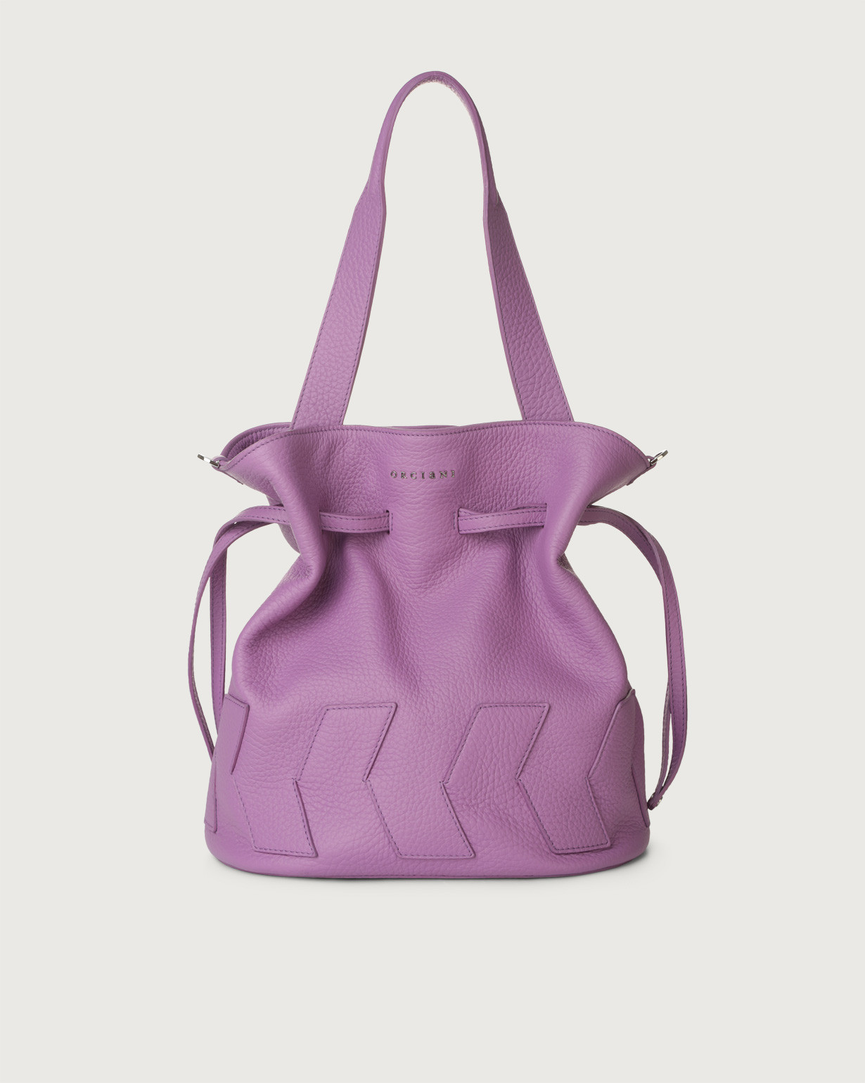 ORCIANI Twist Soft leather crossbody bucket bag. , color violet