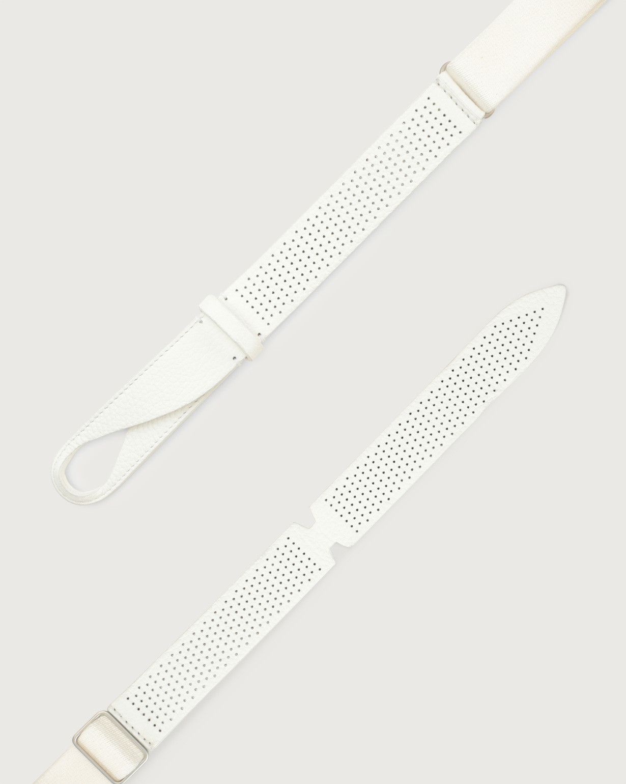 ORCIANI Micron perforated leather and fabric Nobuckle belt