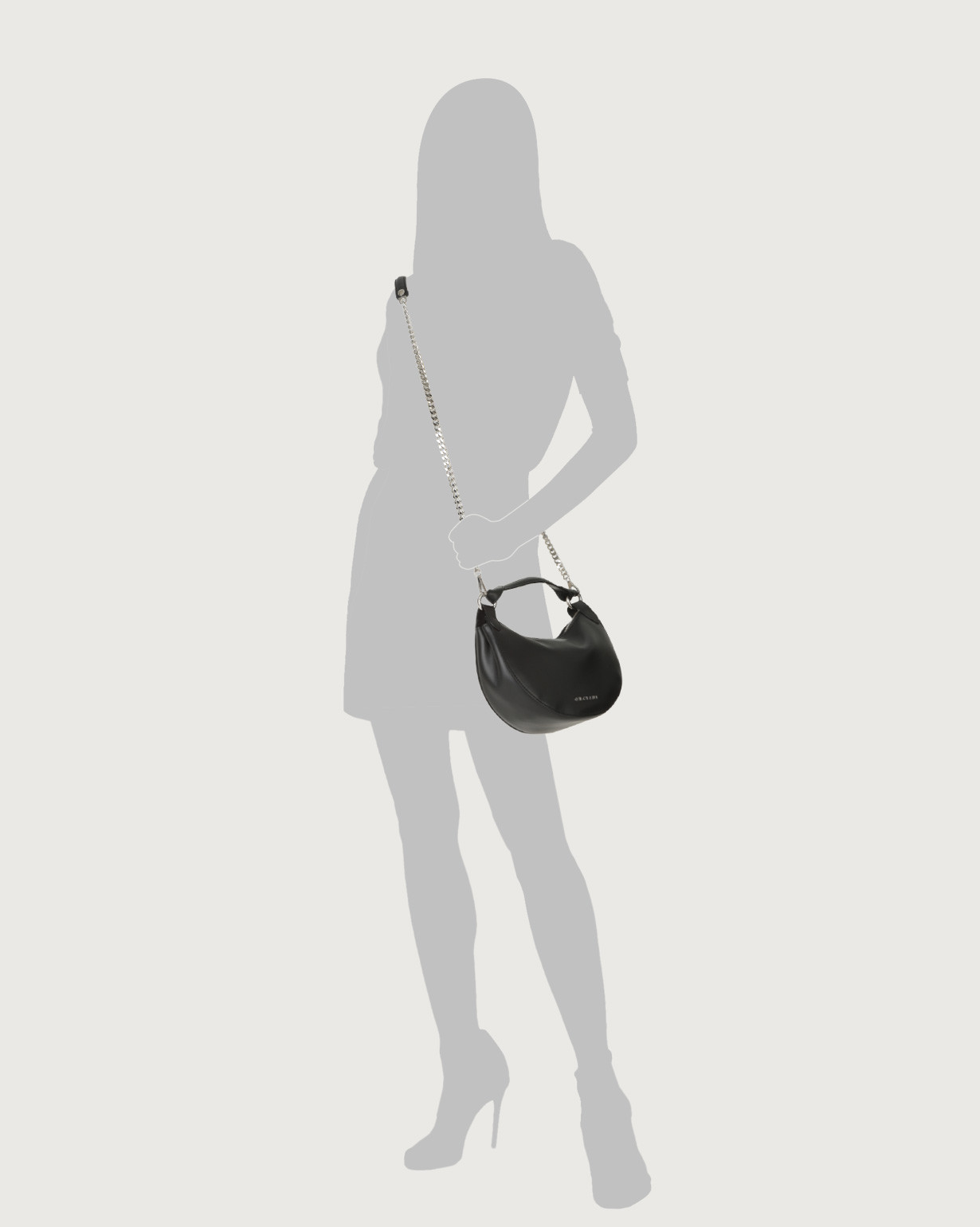 ORCIANI Dumpling Vanity leather mini bag with strap. , color Black