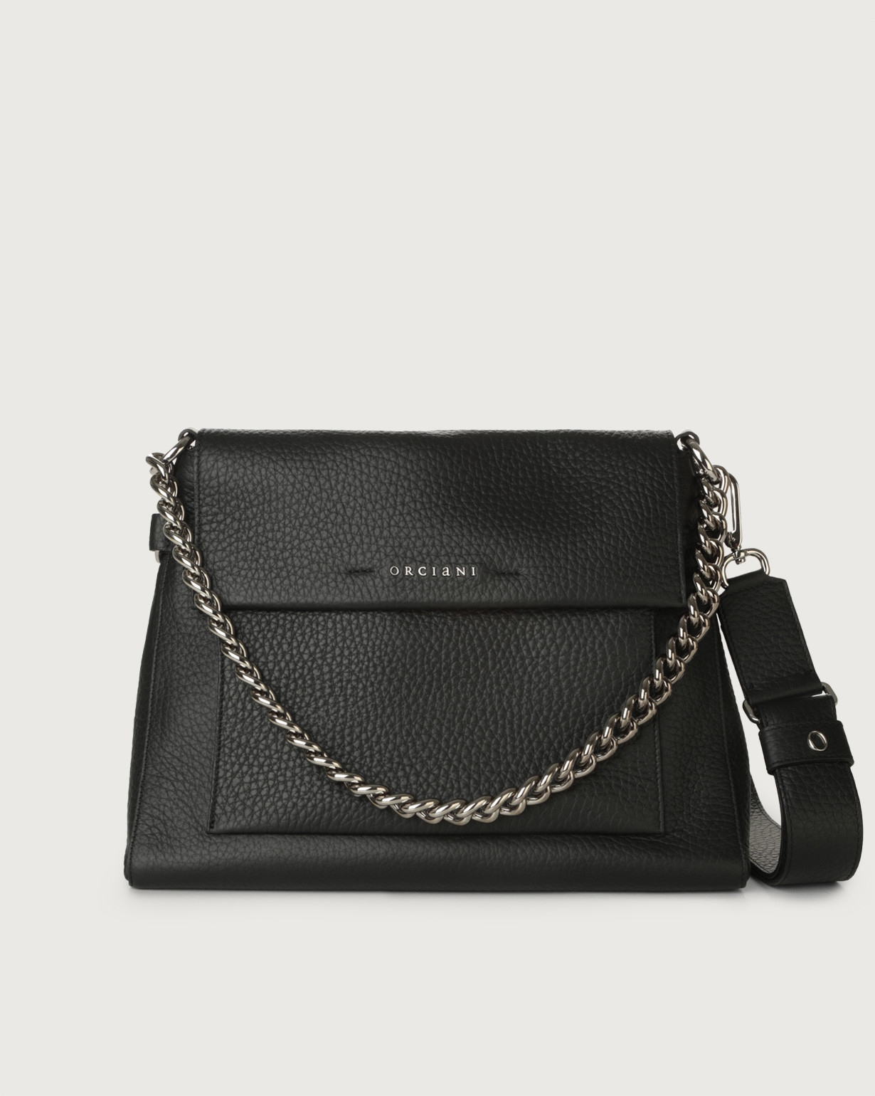ORCIANI Missy Soft leather shoulder and crossbody bag with chain