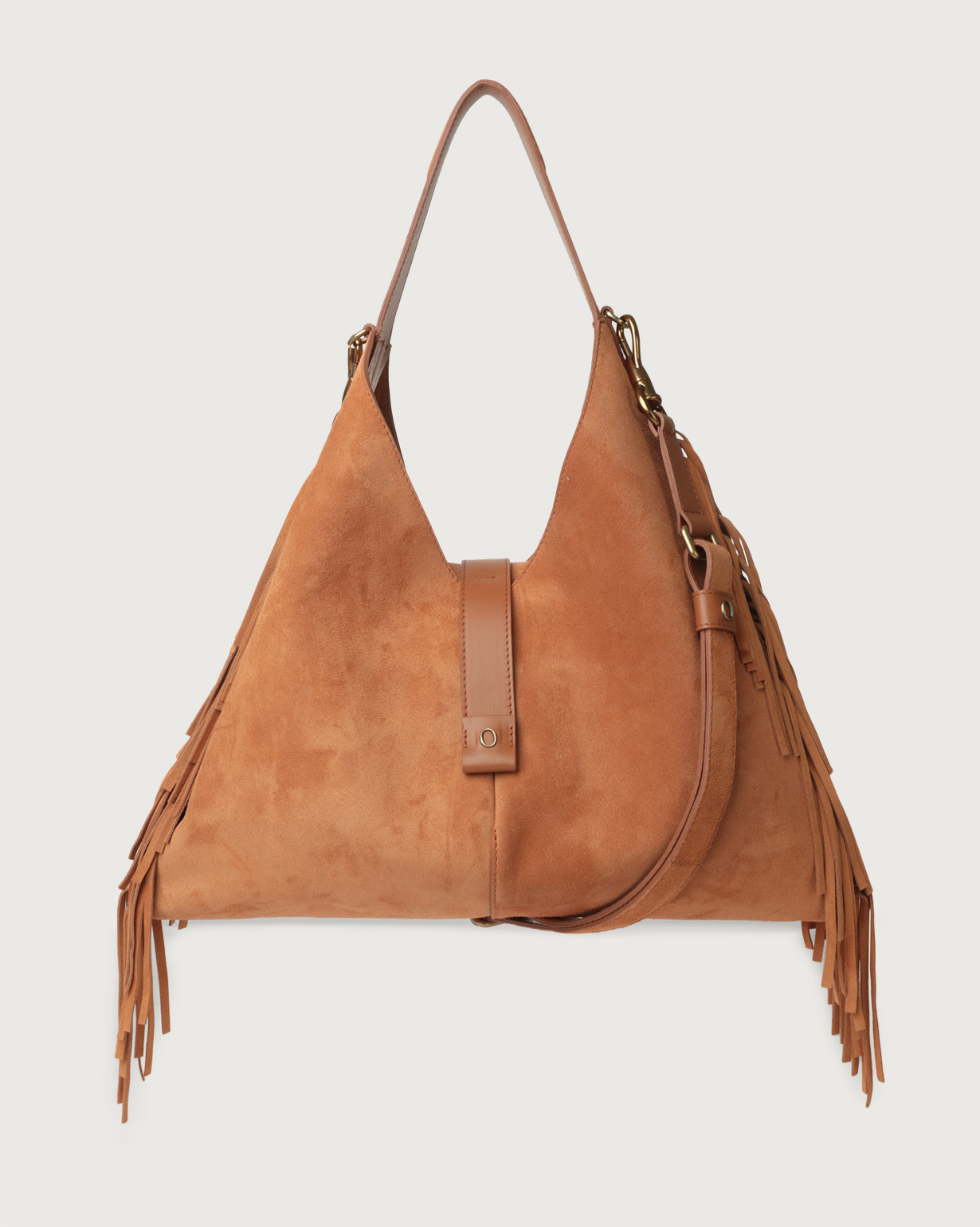 Vita Naif Fringe suede shoulder bag with strap