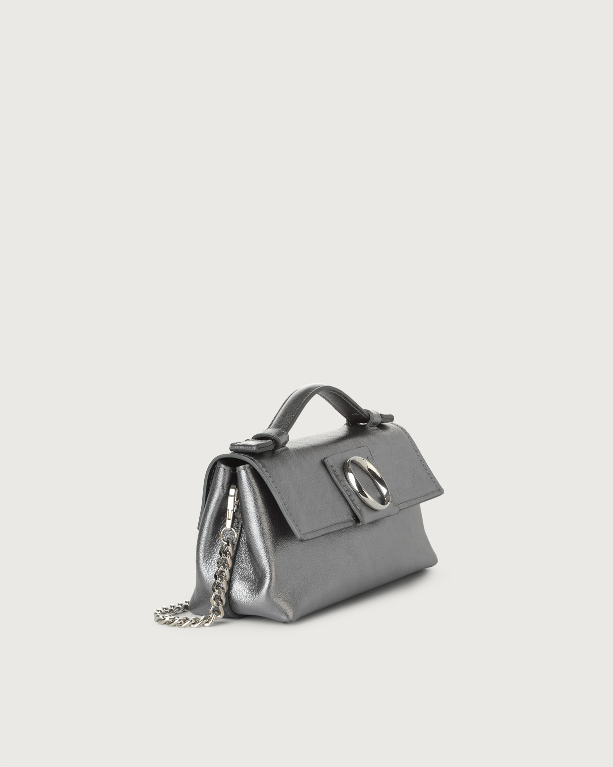 ORCIANI Basset Pepita metallic leather mini bag with strap. , color