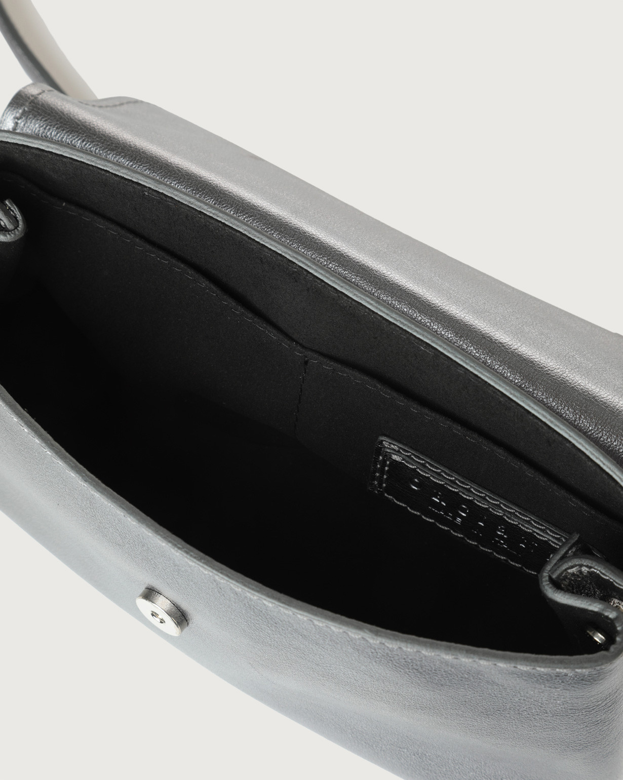 ORCIANI Basset Pepita metallic leather mini bag with strap. , color