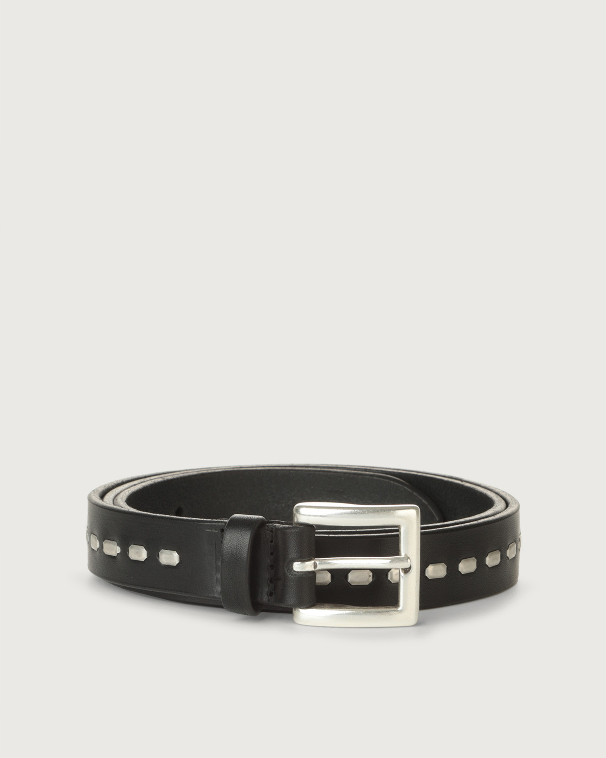 ORCIANI Bull Soft engraved leather belt with clips 2,5 cm. , color