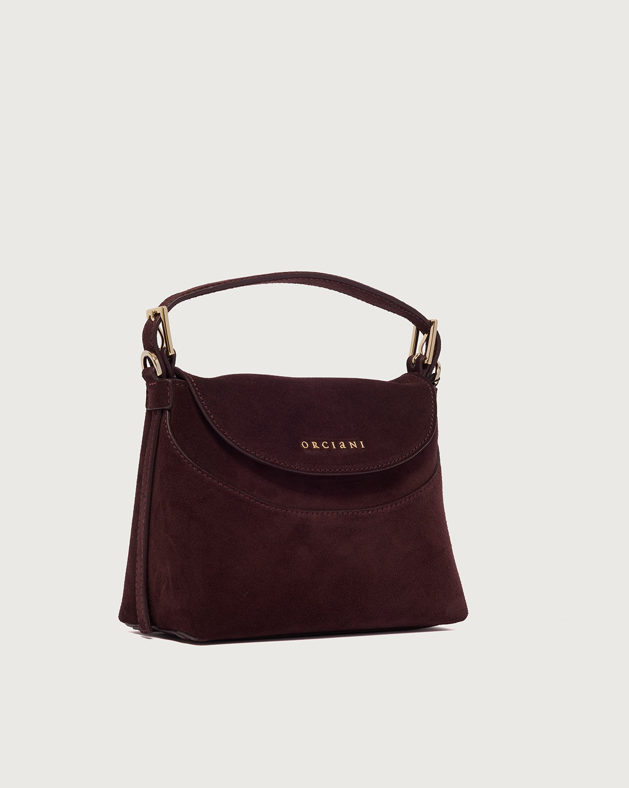 ORCIANI Nana Peach Small suede leather handbag with strap. , color