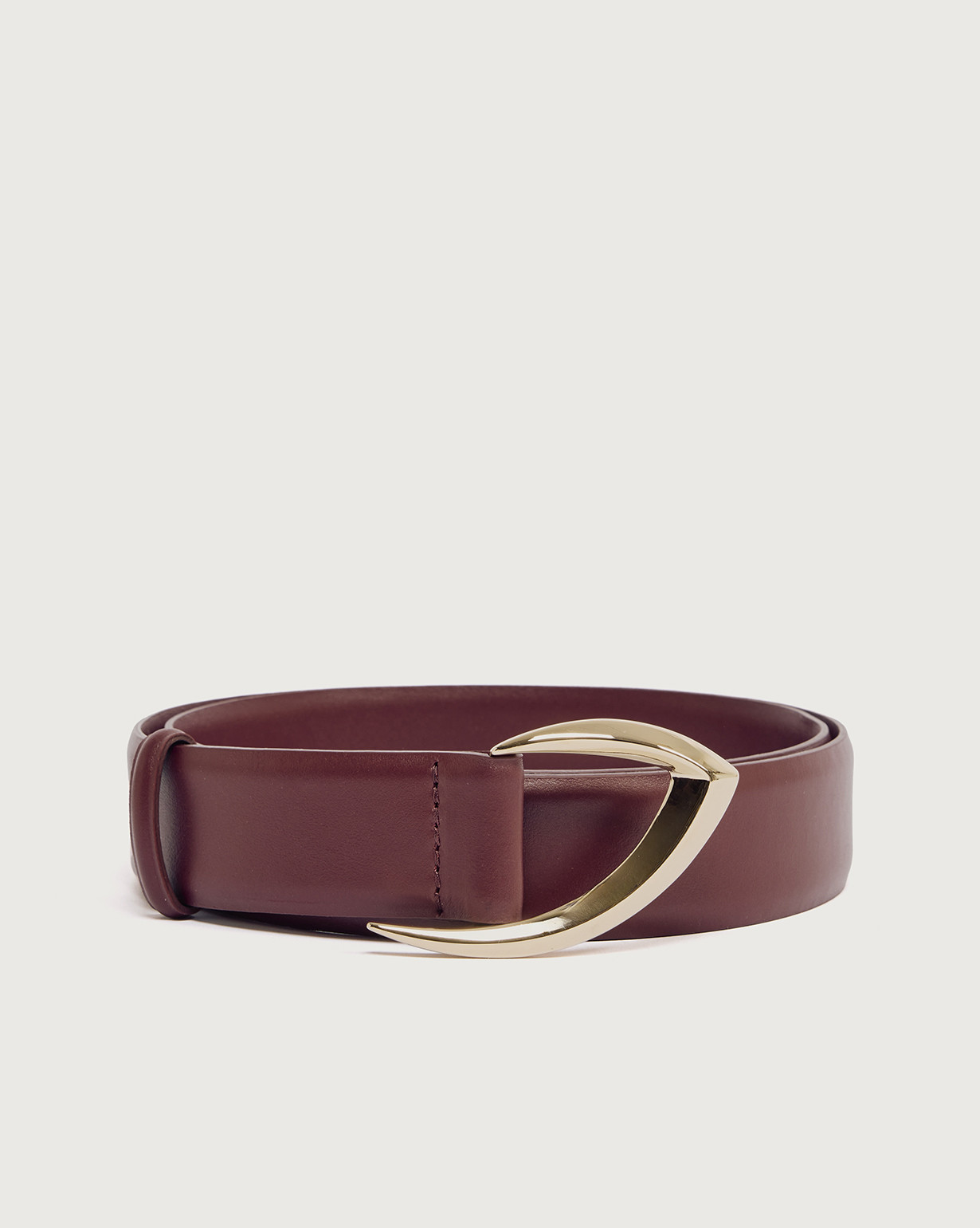 ORCIANI Alba leather belt 3,5 cm. , color bordeaux display picture 3
