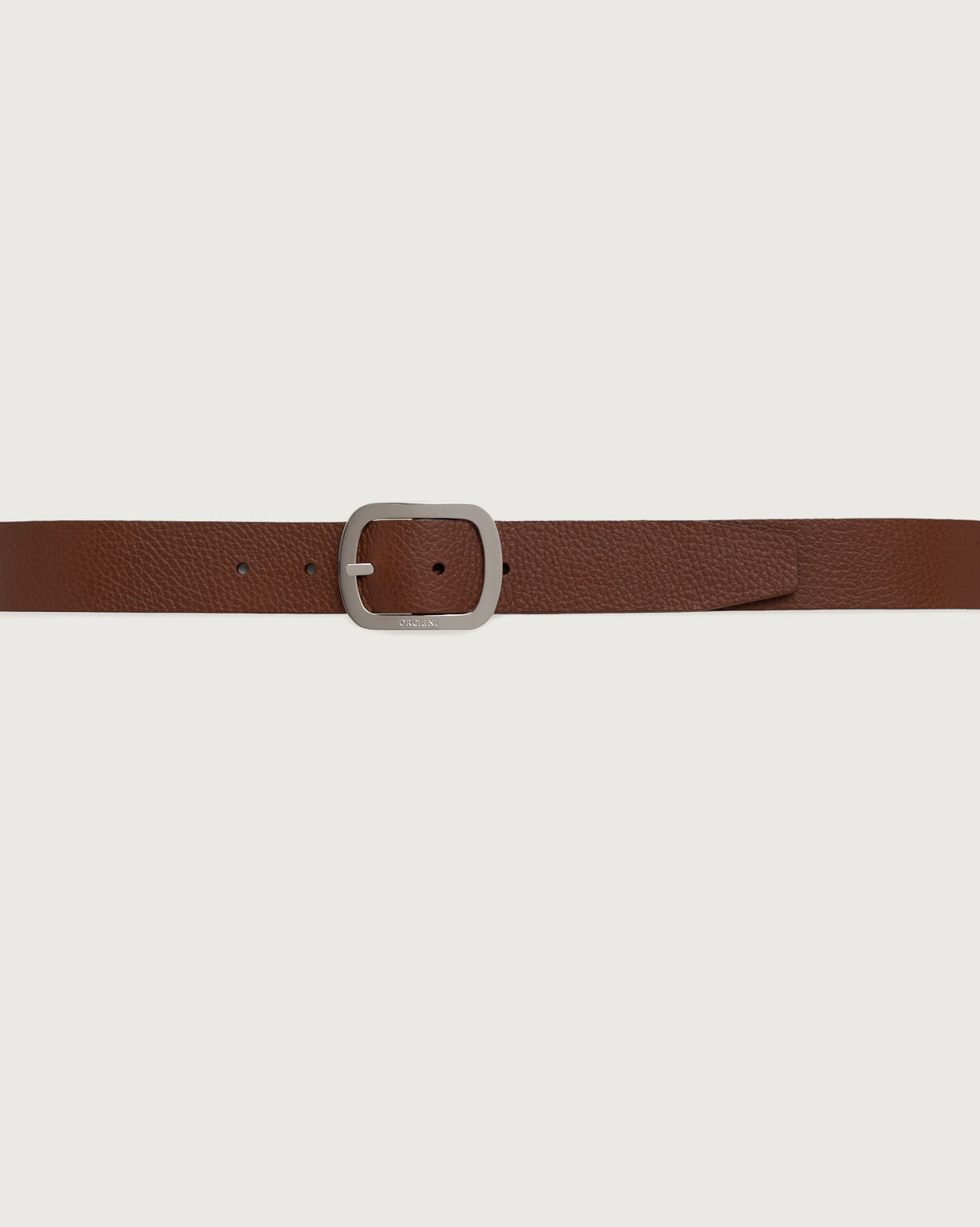 ORCIANI Dollaro Double leather belt 3,5 cm. , color Brown+