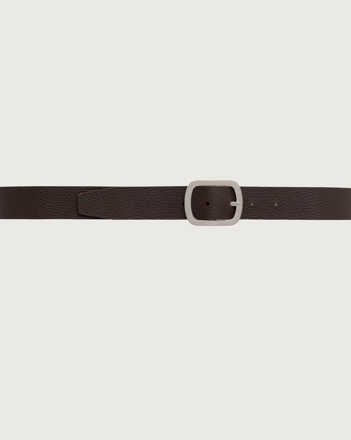 ORCIANI Dollaro Double leather belt 3,5 cm. , color Brown+