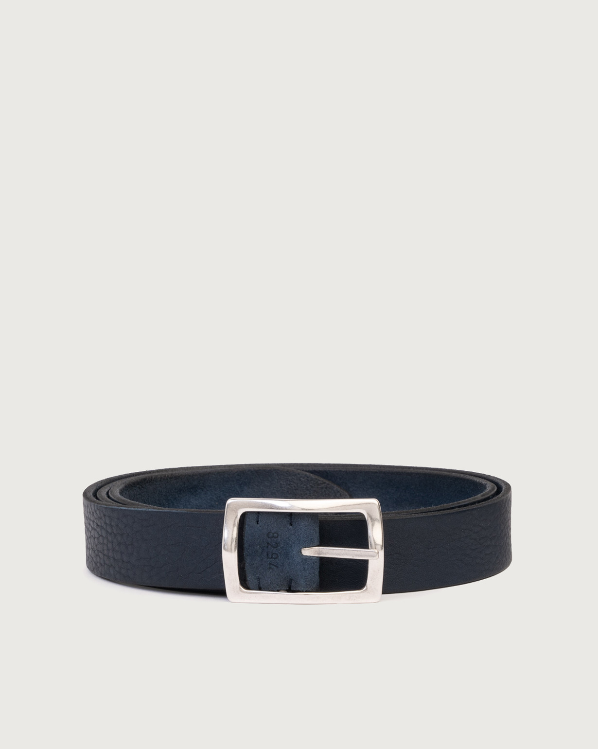 ORCIANI Hunting Double reversible leather belt 3 cm. , color Blue