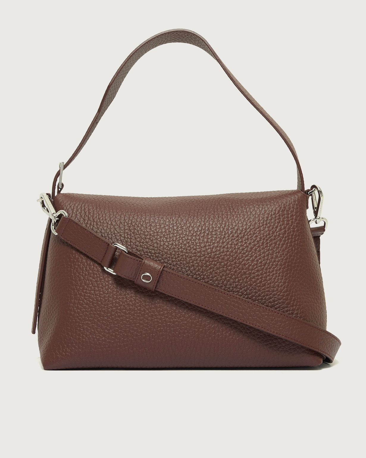 ORCIANI Nana Soft Midi leather shoulder bag with strap. , color caffè