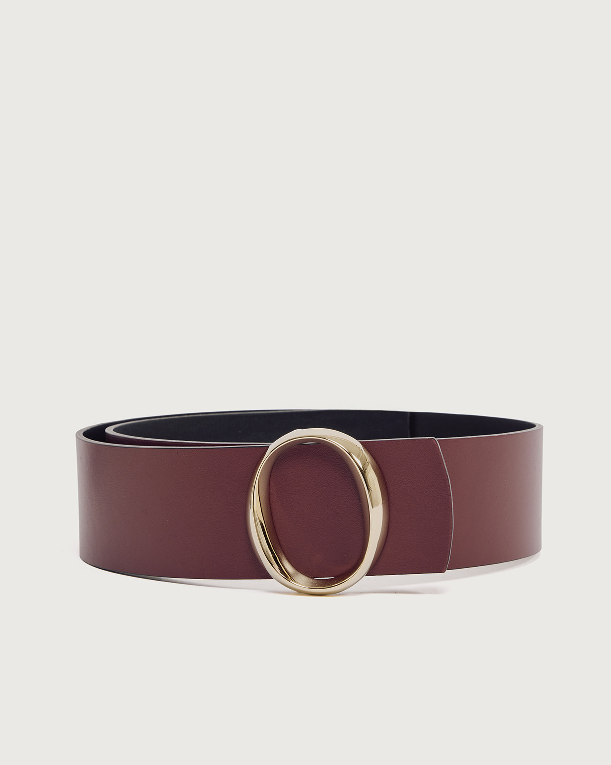 ORCIANI Alba Double leather belt 5,5 cm. , color black+red display picture 1