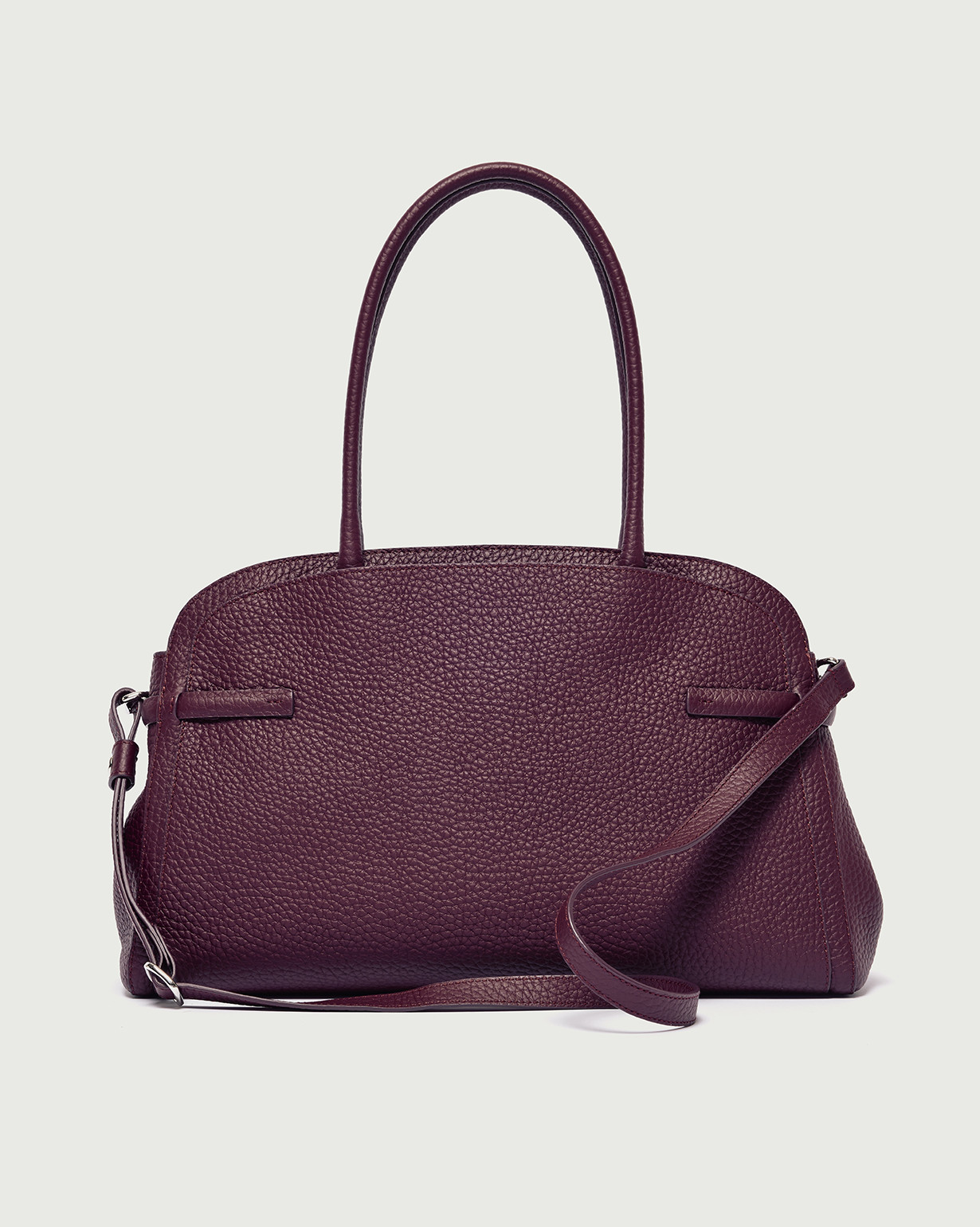 ORCIANI Aura Soft Large grained leather shoulder bag with strap