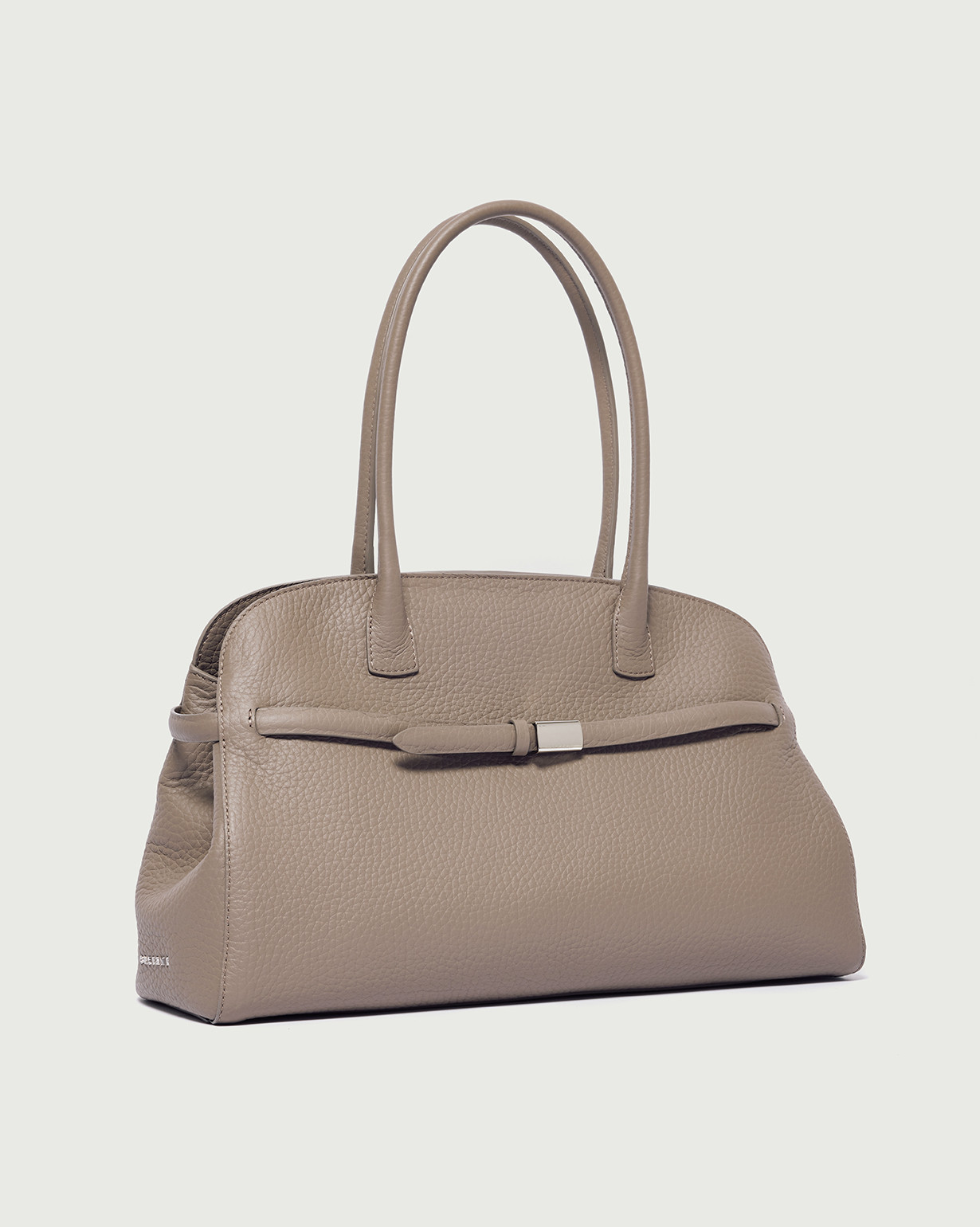 ORCIANI Aura Soft Large grained leather shoulder bag with strap