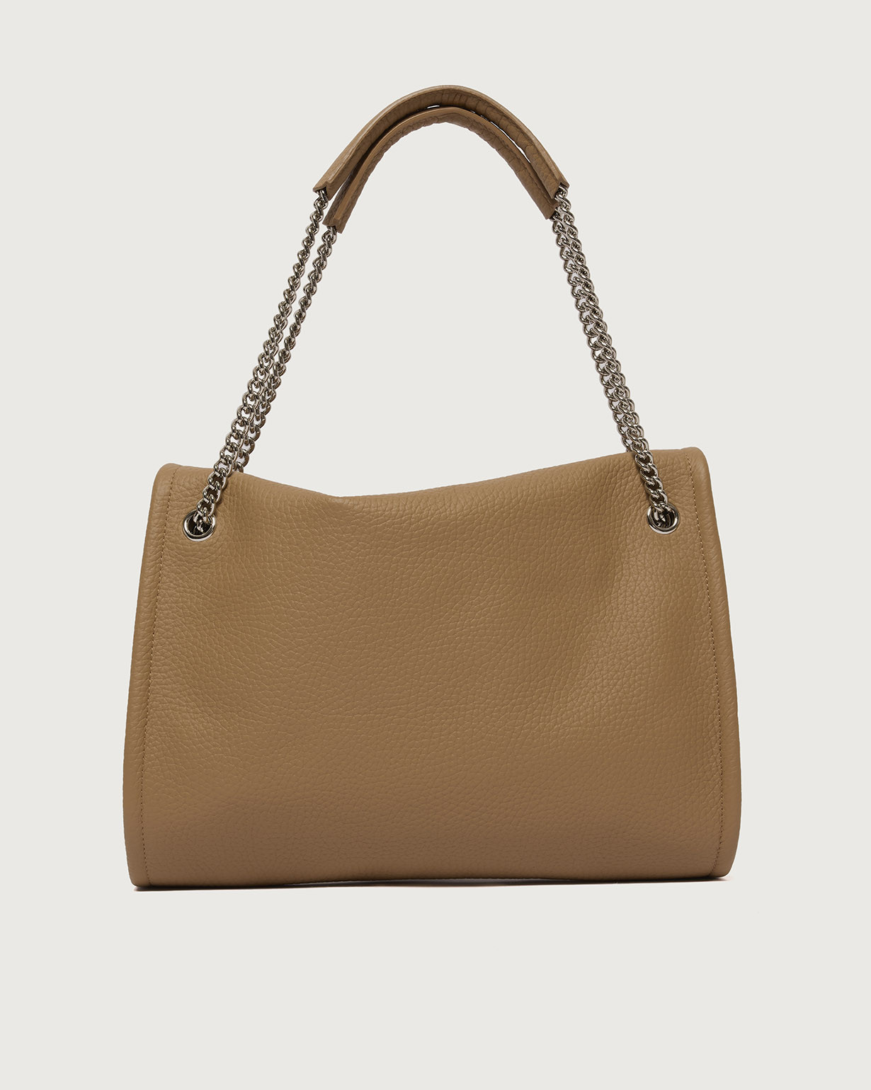 ORCIANI Venus Soft Midi grained leather shoulder bag. , color Almond