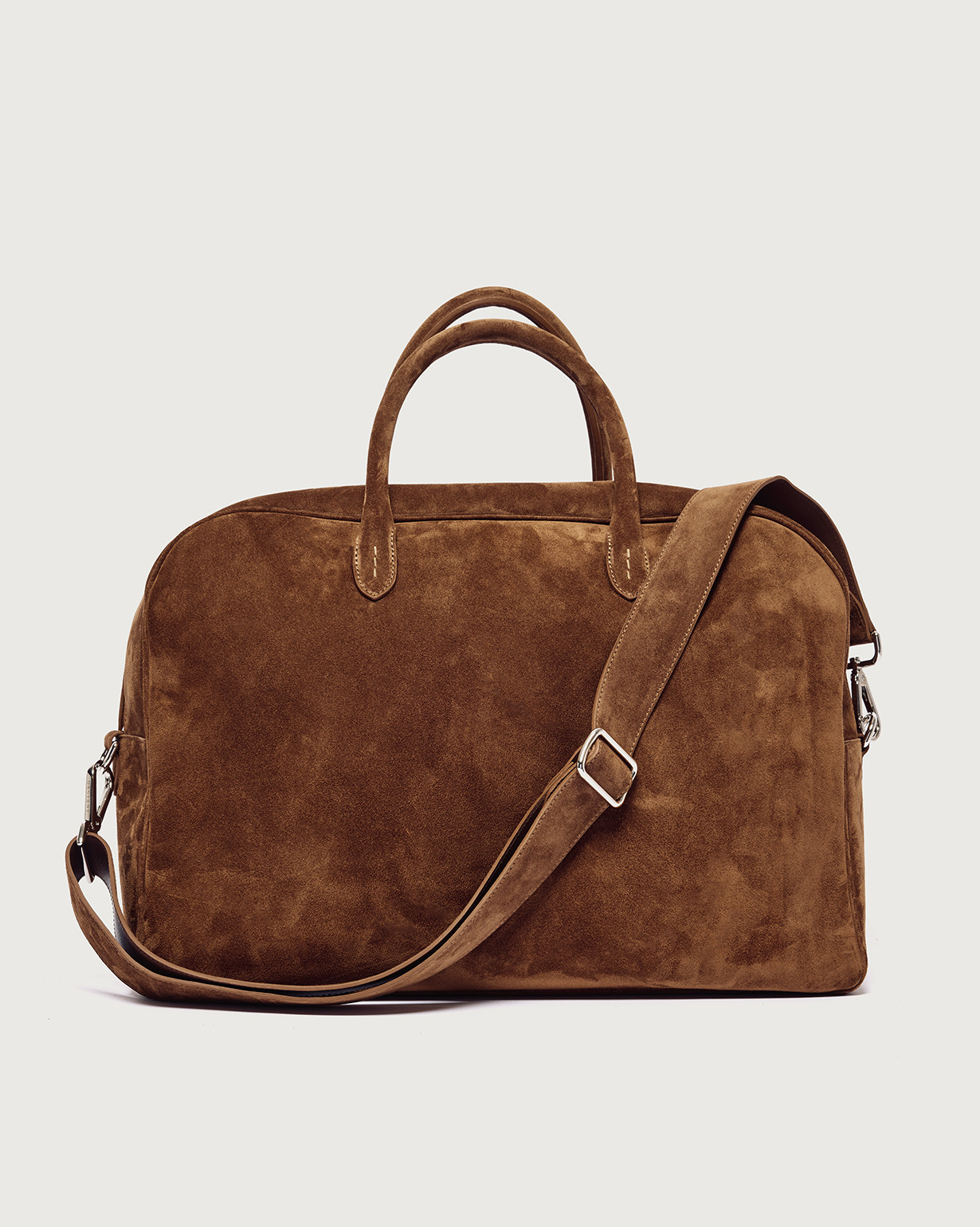 ORCIANI Jones Peach suede leather duffle bag. , color Brown