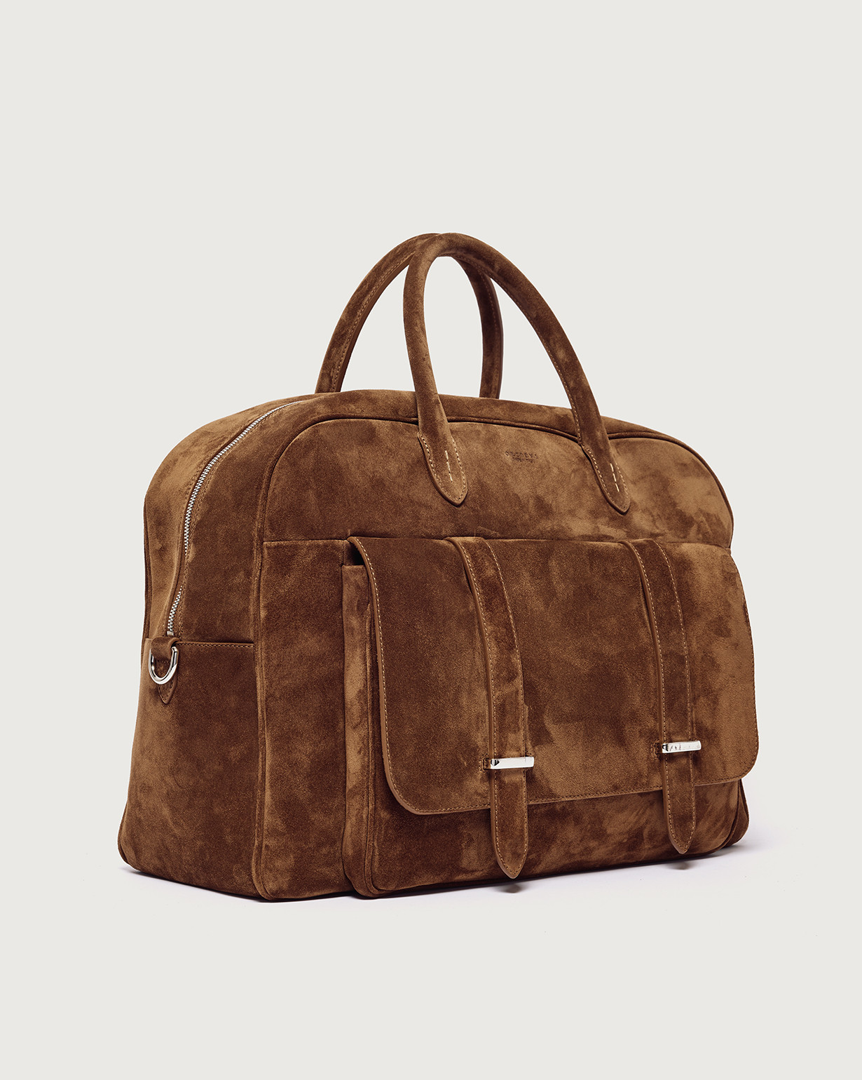 ORCIANI Jones Peach suede leather duffle bag. , color Brown