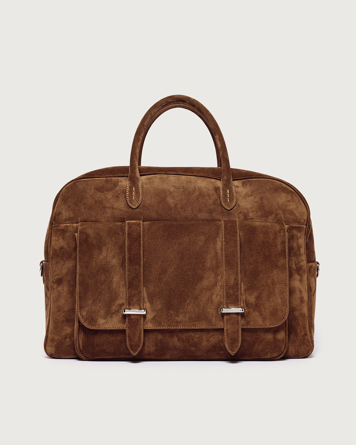 ORCIANI Jones Peach suede leather duffle bag. , color Brown