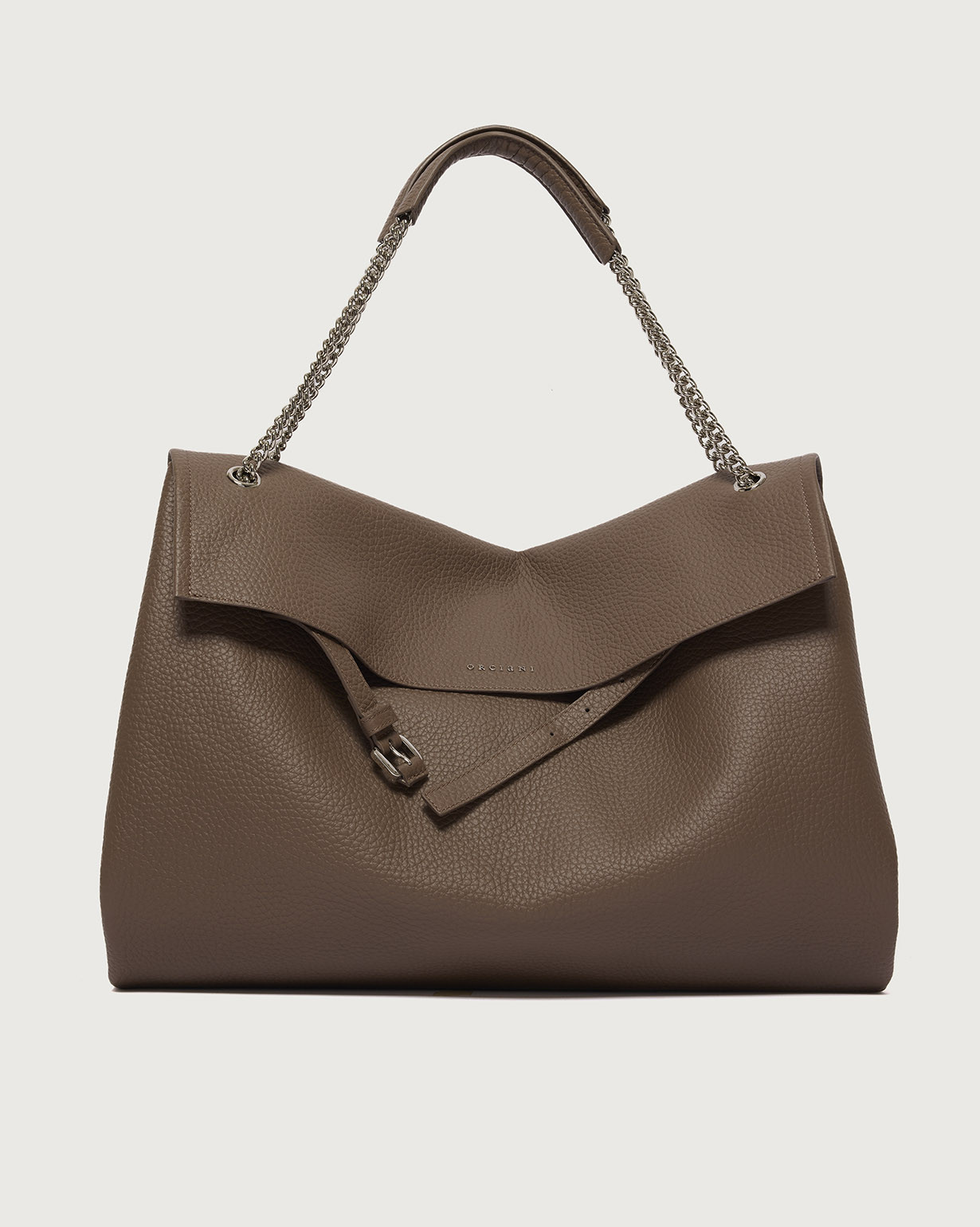 orubo ORCIANI Venus Soft Large grained leather shoulder bag. , color taupe